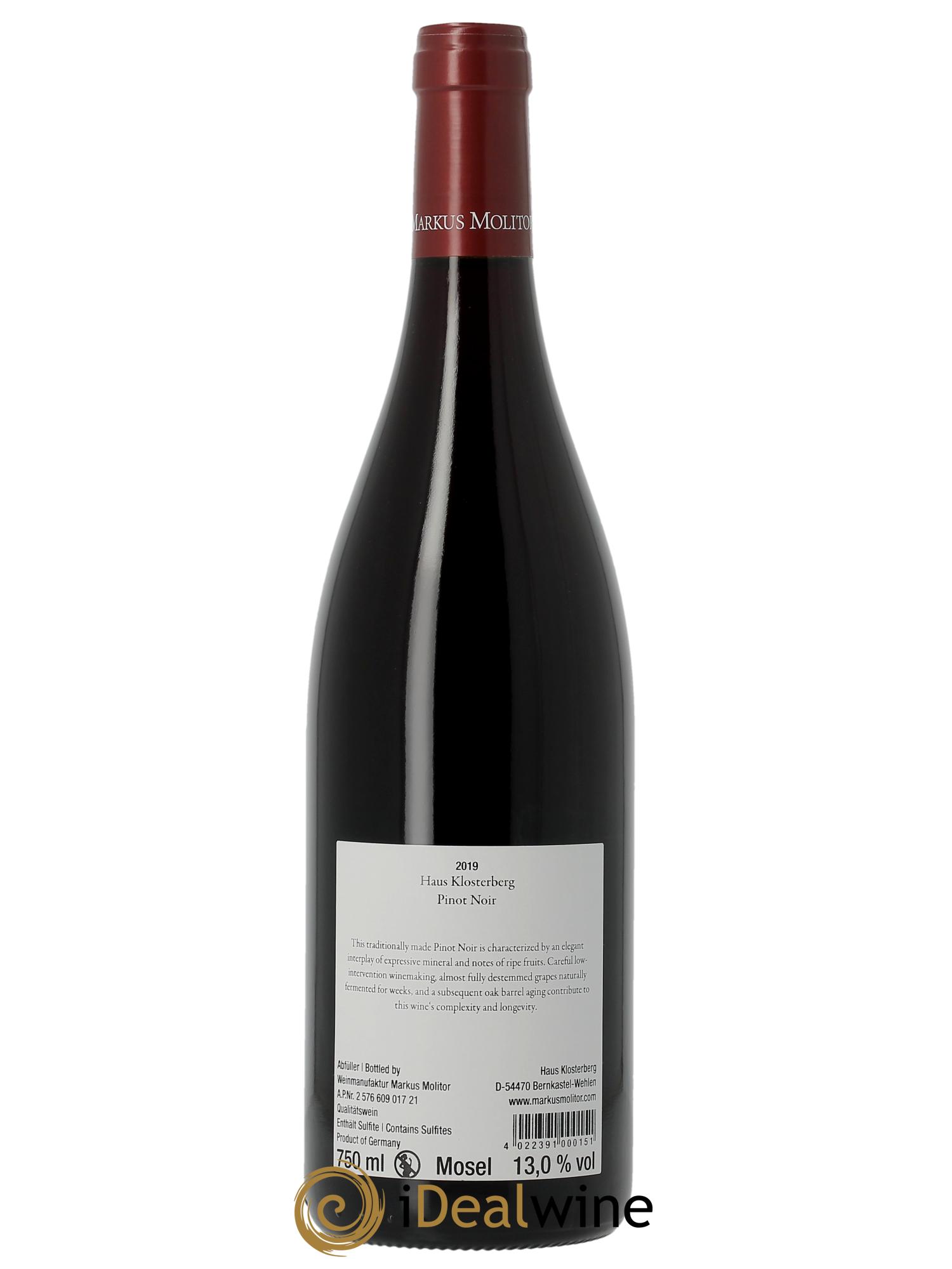 Pinot Noir Markus Molitor Haus Klosterberg 2019 - Lot of 1 bottle - 1