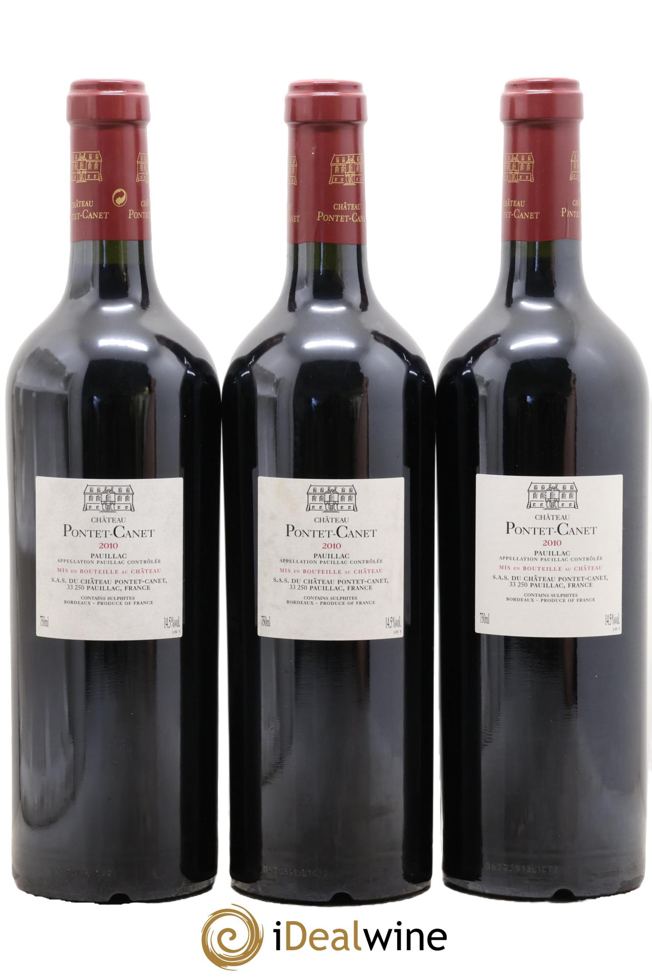 Château Pontet Canet 5ème Grand Cru Classé 2010 - Posten von 3 Flaschen - 1