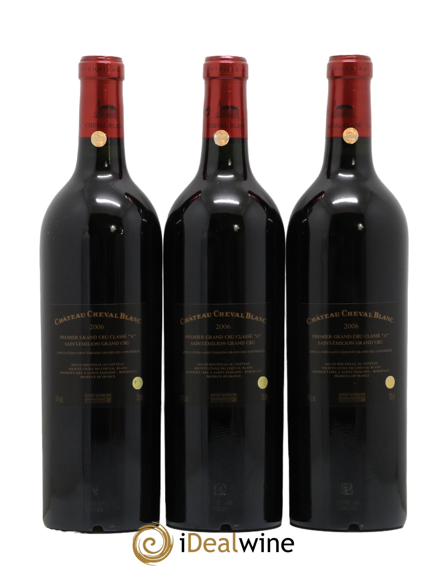 Château Cheval Blanc 1er Grand Cru Classé A 2006 - Lot de 3 bouteilles - 1
