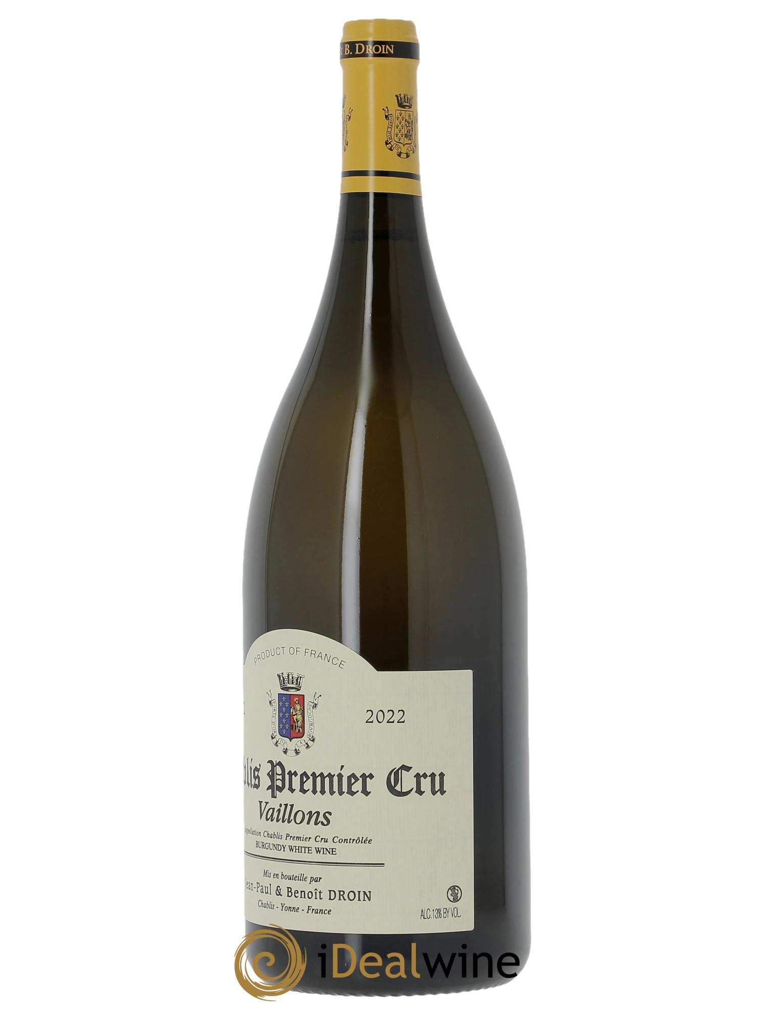 Chablis 1er Cru Vaillons Jean-Paul & Benoît Droin (Domaine) 2022 - Lotto di 1 magnum - 1