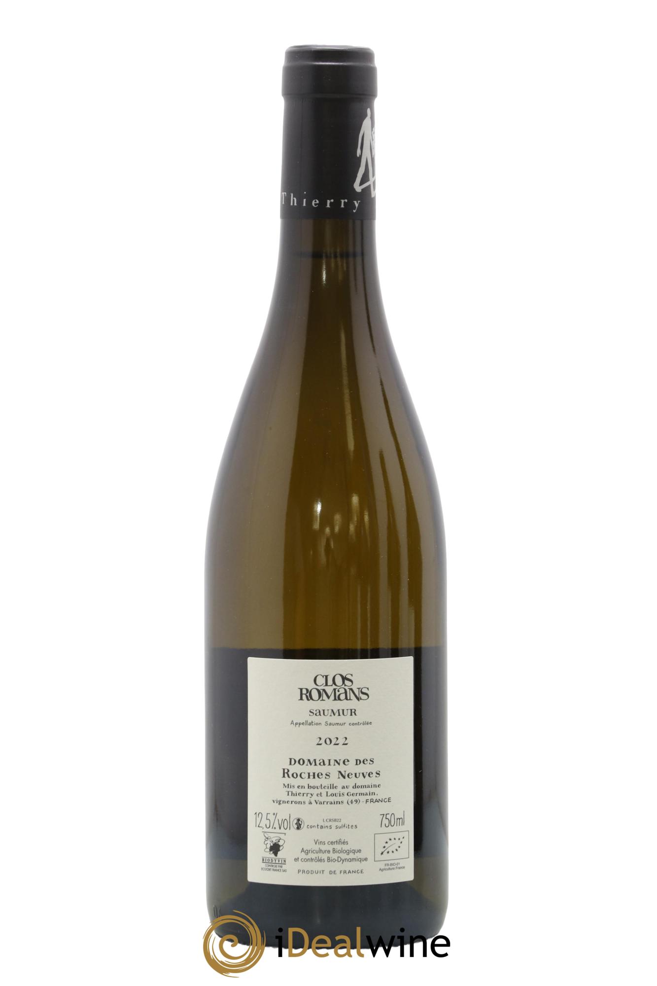 Saumur Clos Romans Domaine des Roches Neuves - Thierry Germain 2022 - Lot de 1 bouteille - 1