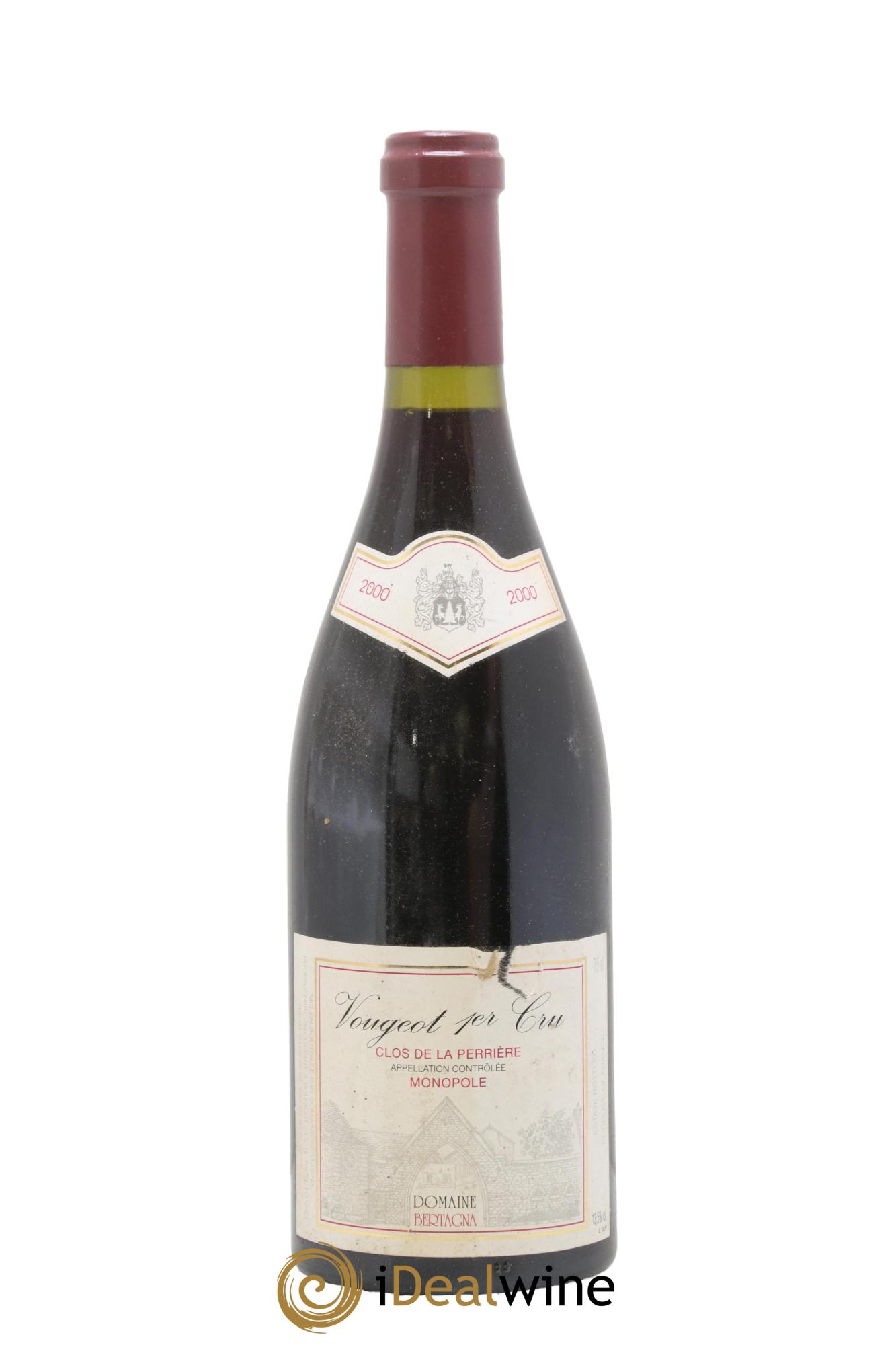 Vougeot 1er Cru Clos de La Perrière Monopole Bertagna 2000 - Lot de 1 bouteille - 0