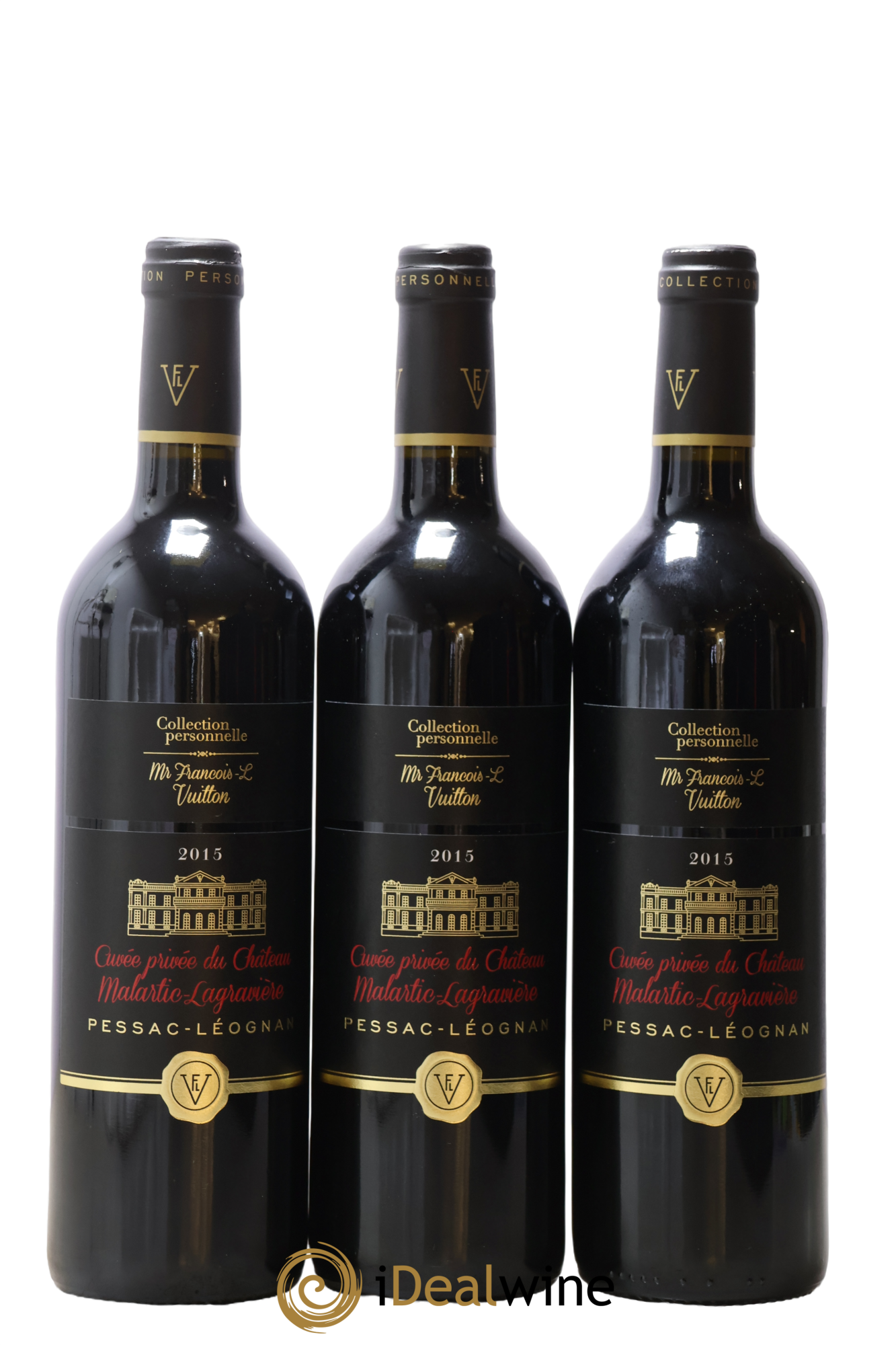 Pessac-Léognan Cuvée Privée Du Château Malartic Lagravière Avec Collection Personnelle Mr François Vuitton 2015 - Lot de 3 bouteilles - 1