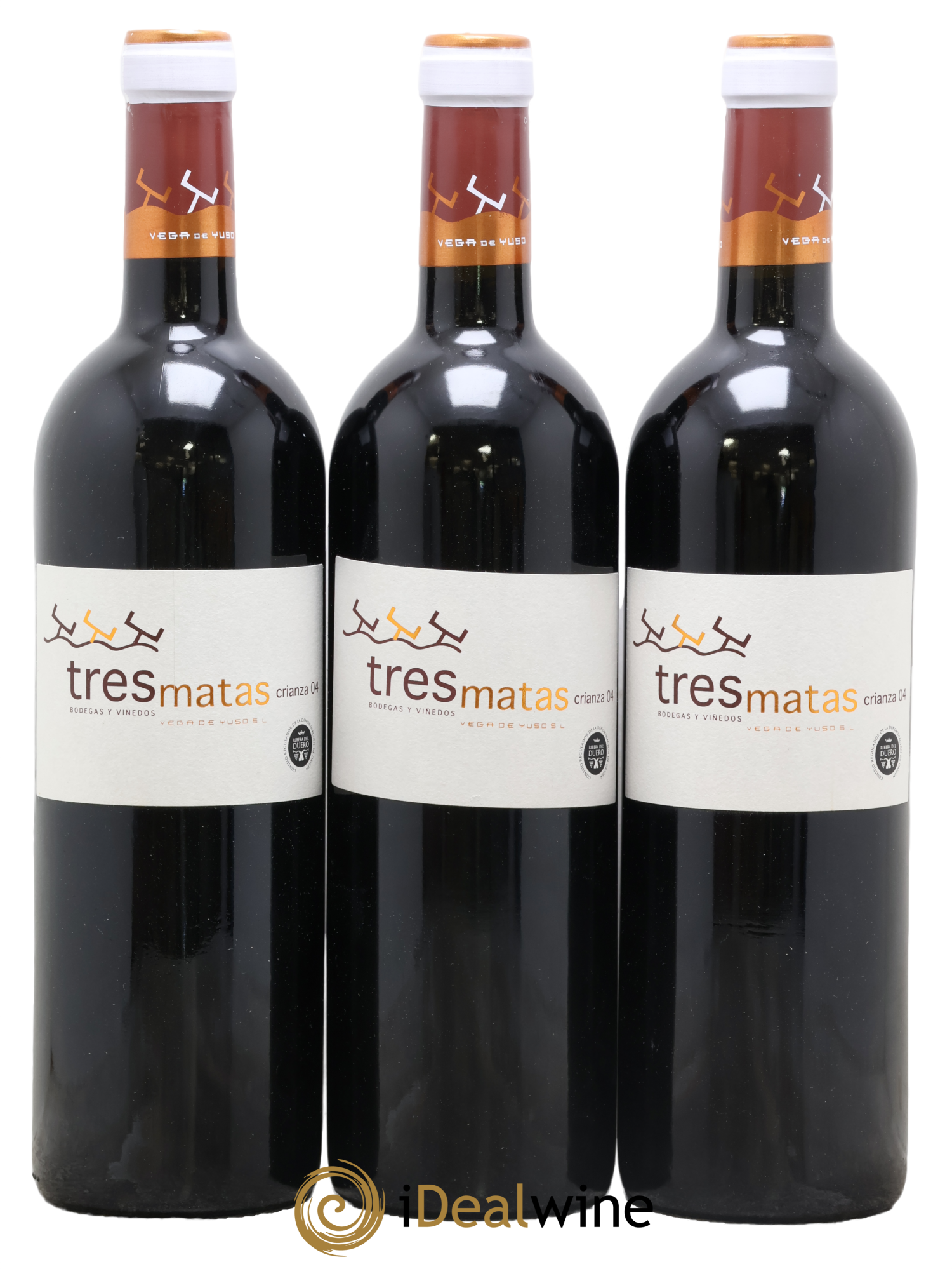 Ribera Del Duero DO Tres Matas Crianza Bodegas Y Vinedos Vega De Yuso 2004 - Lot de 3 bouteilles - 0