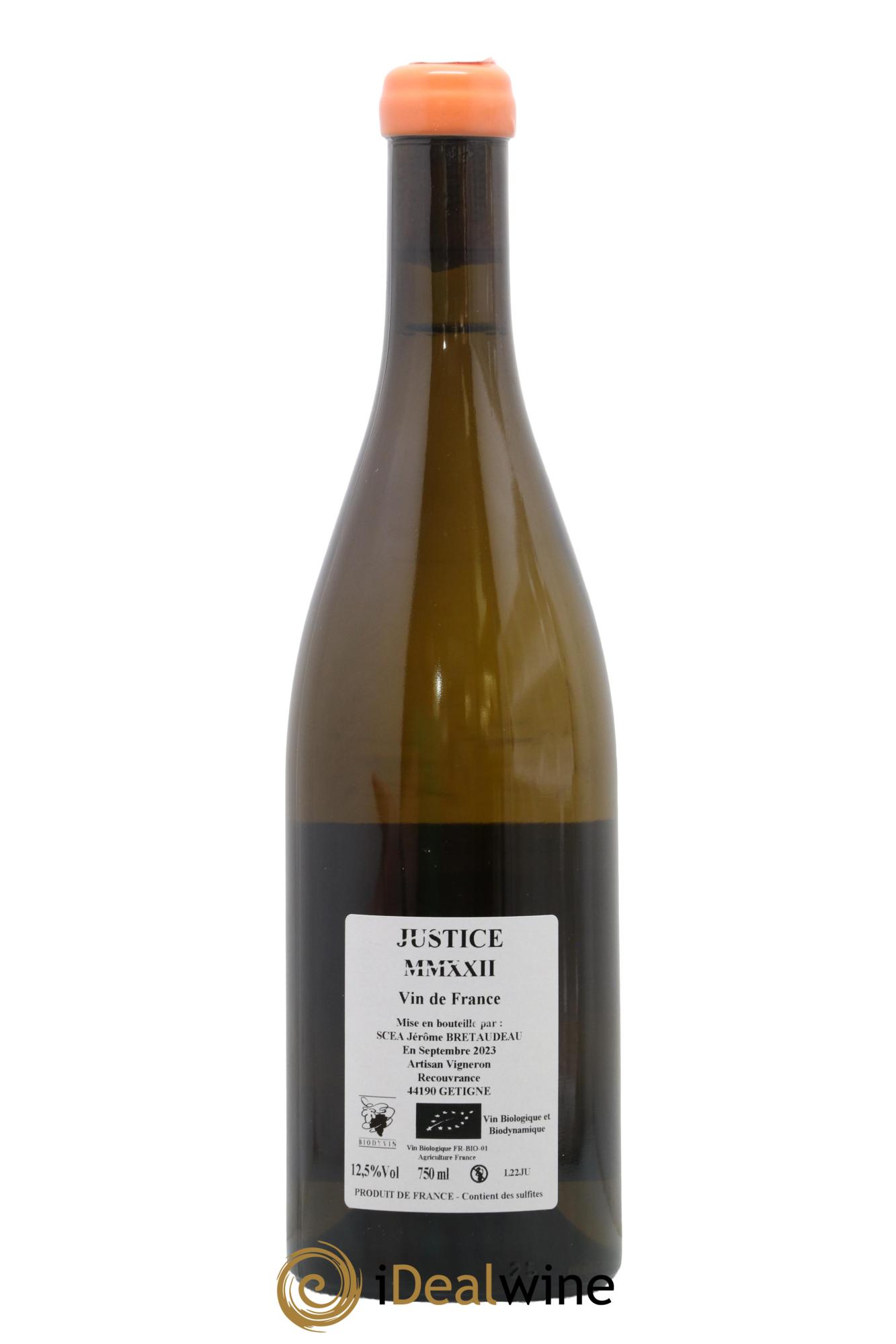 Vin de France La Justice Jérôme Bretaudeau - Domaine de Bellevue 2022 - Lot de 1 bouteille - 1