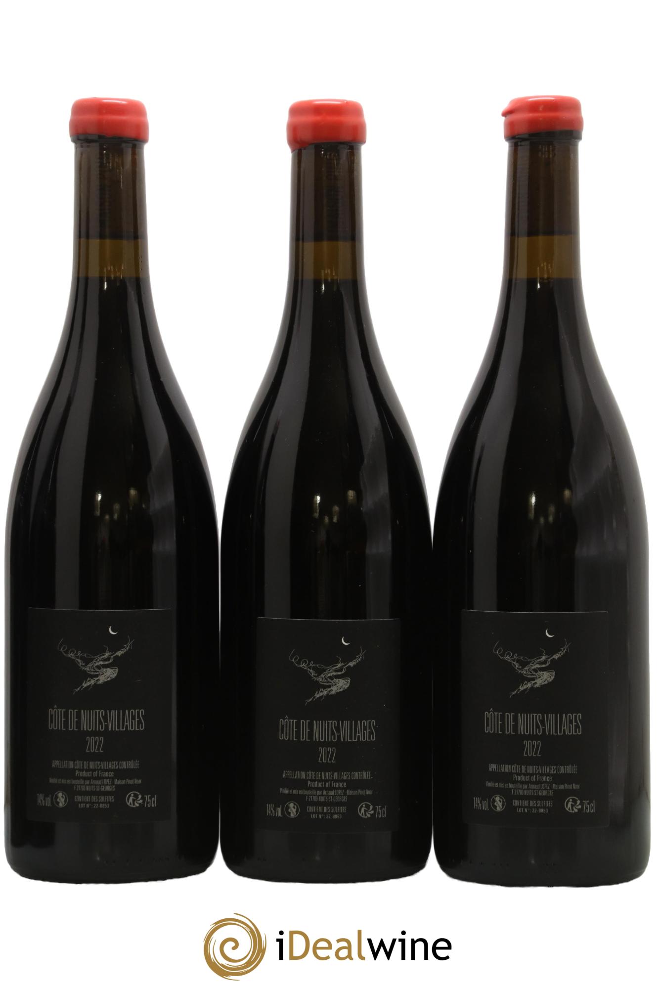 Côte de Nuits-Villages Arnaud Lopez 2022 - Lot of 3 bottles - 1