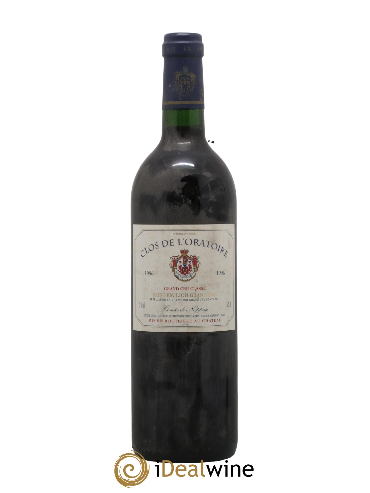 Clos de l'Oratoire Grand Cru Classé 1996 - Lot de 1 bouteille - 0