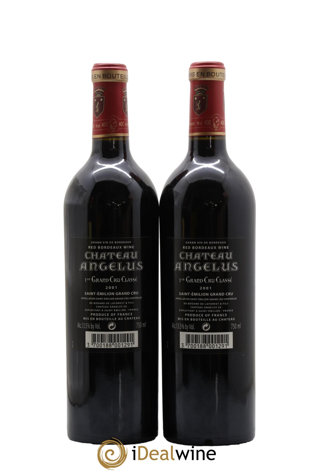 Château Angélus 1er Grand Cru Classé A 2001 - Lot de 2 bouteilles - 1