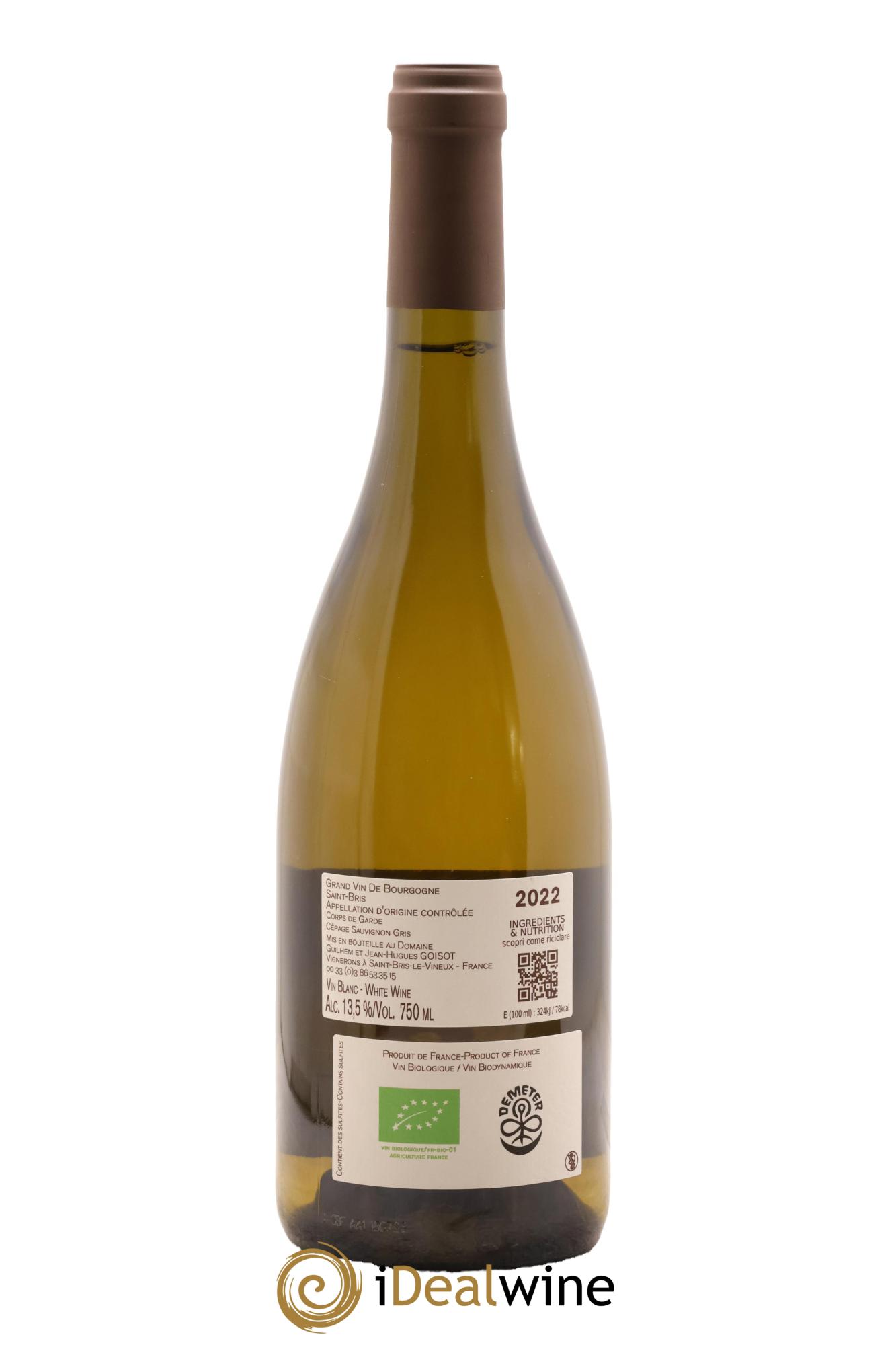 Saint-Bris Corps de Garde Goisot 2022 - Lot de 1 bouteille - 1