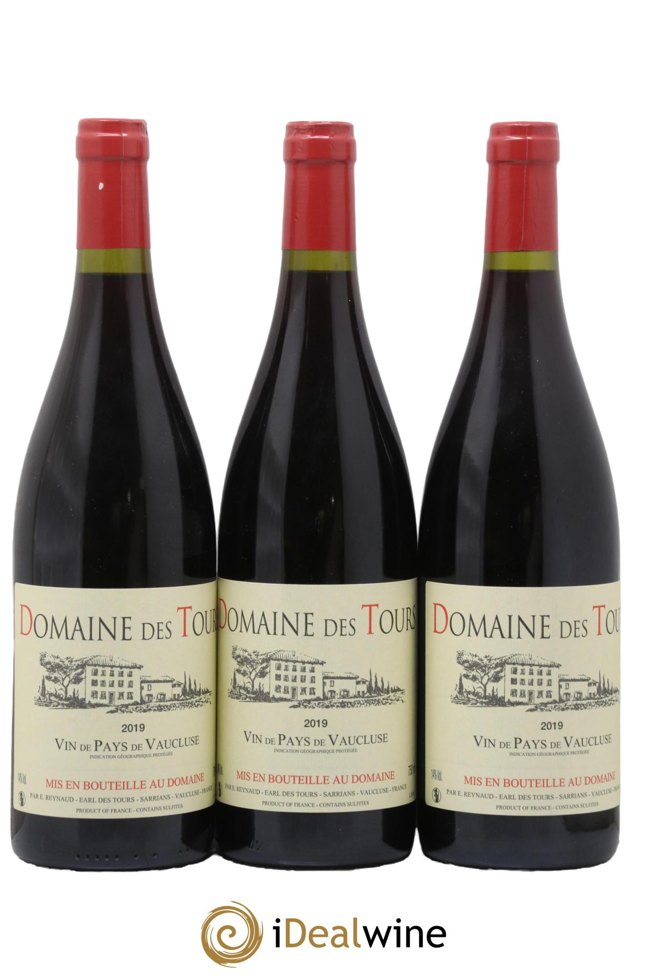 IGP Vaucluse (Vin de Pays de Vaucluse) Domaine des Tours Emmanuel Reynaud 2019 - Lot de 3 bouteilles - 0