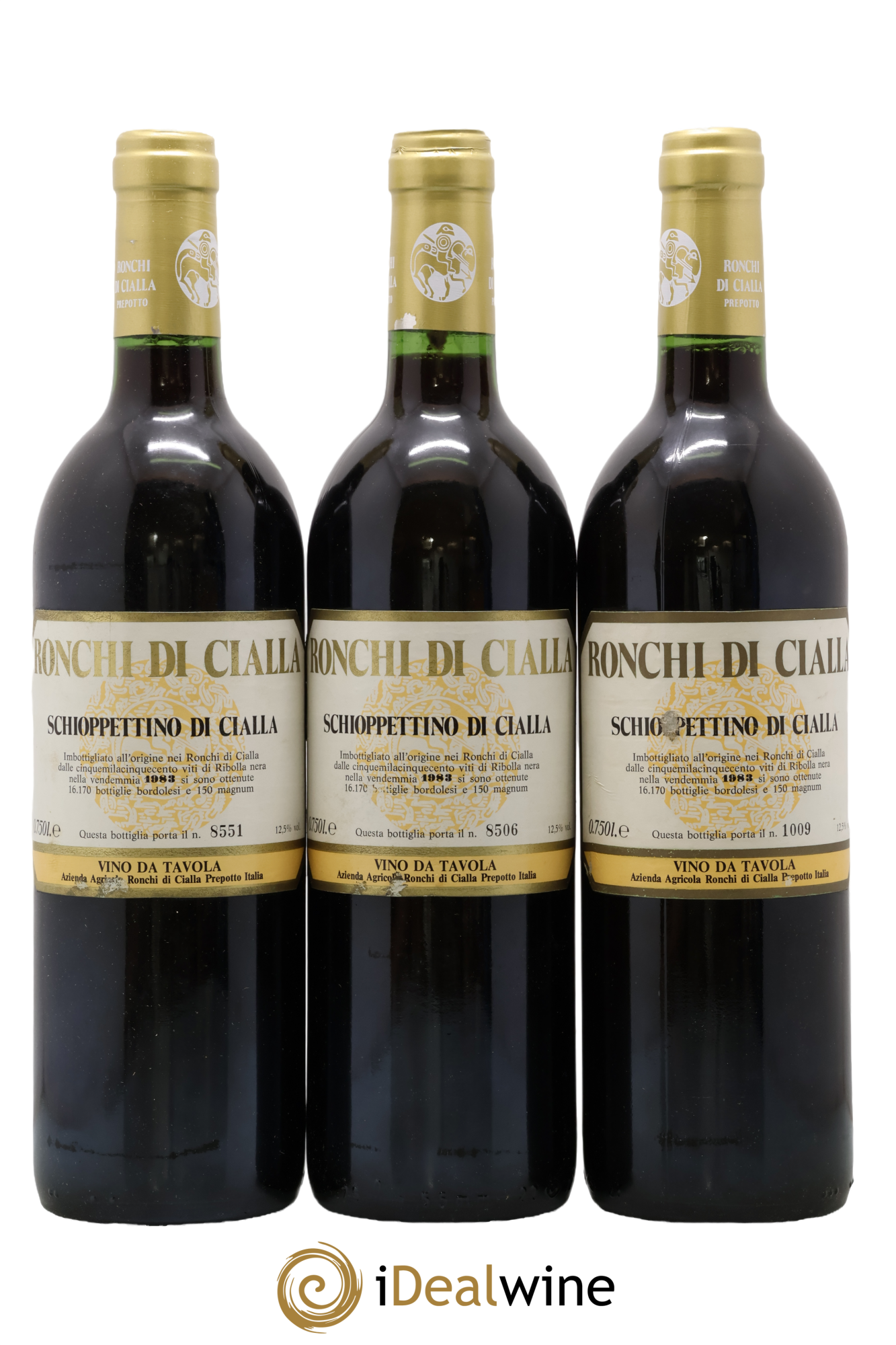 Frioul Colli Orientali del Friuli IGT Schioppettino di Cialla Azienda Agricola Ronchi di Cialla 1983 - Lot of 3 bottles - 0