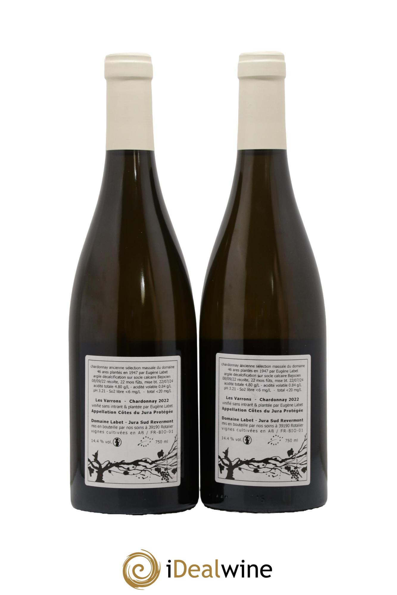 Côtes du Jura Chardonnay Les Varrons Romain - Julien  - Charline Labet 2022 - Lot of 2 bottles - 1
