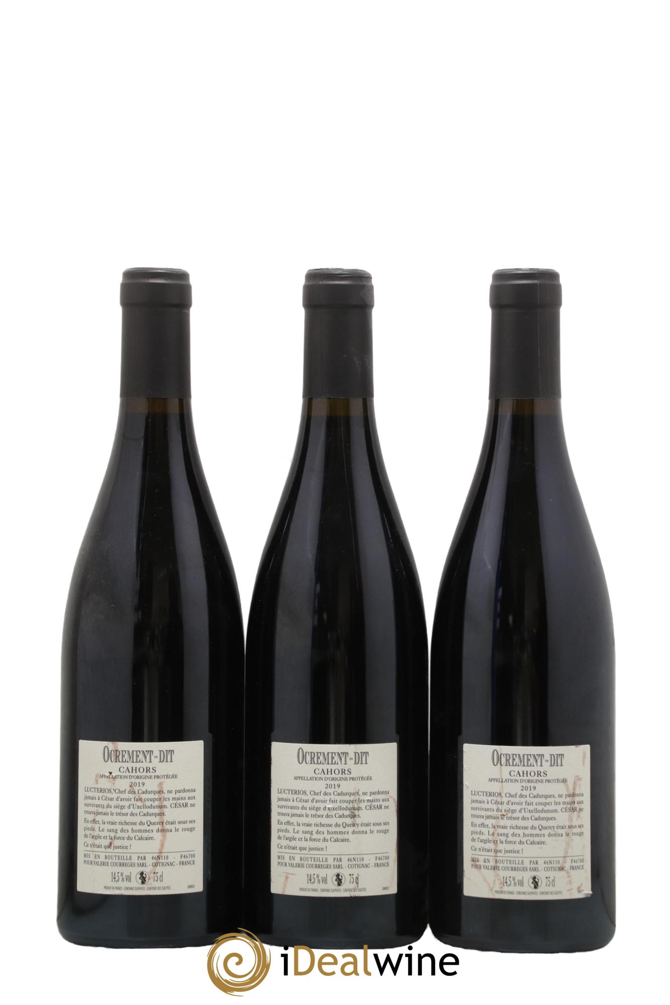Cahors Ocrement Dit Domaine Valérie Courrèges 2019 - Lot de 3 bouteilles - 1
