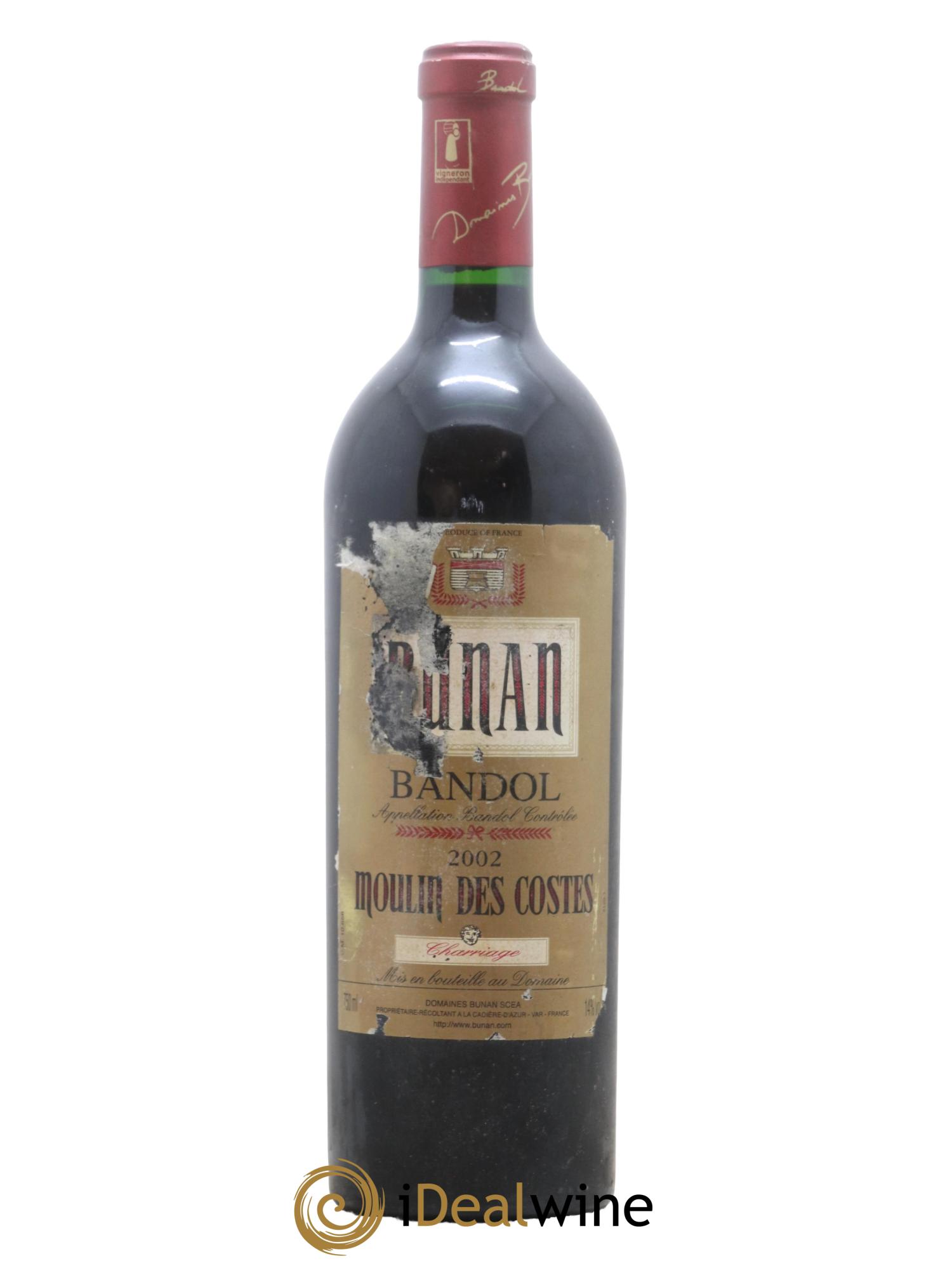 Bandol Moulin des Costes Cuvee Charriage Domaine Bunan 2002 - Lot de 1 bouteille - 0
