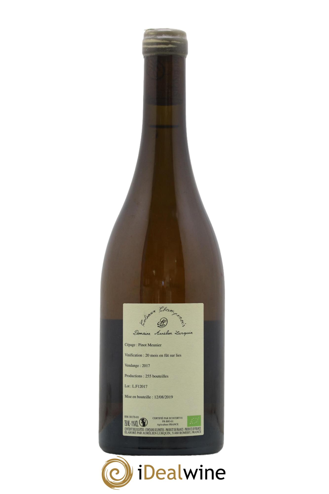 Coteaux Champenois Blanc de Noirs Pinot Meunier Aurelien Lurquin 2017 - Lot de 1 bouteille - 1
