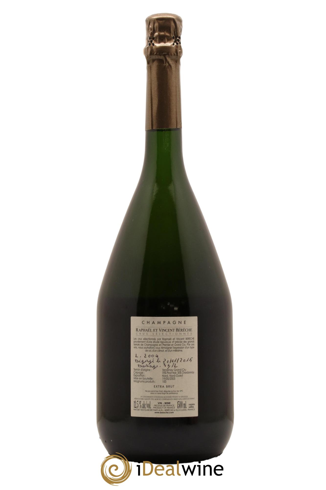 Montagne Grand Cru (Terroir de Verzenay) Extra-Brut Bérêche et Fils 2004 - Lot de 1 magnum - 1