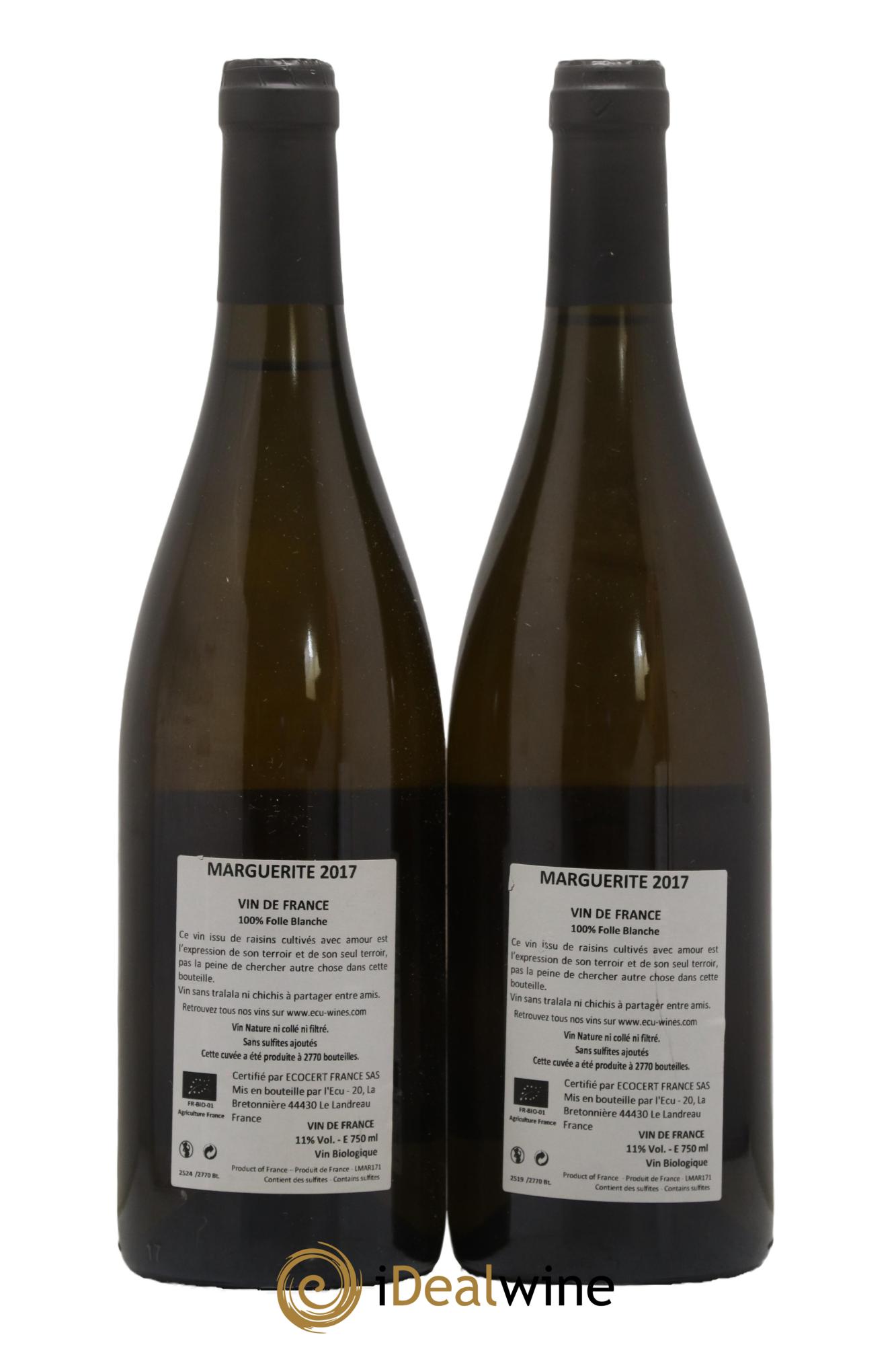 Vin de France Marguerite Domaine de L'Ecu 2017 - Posten von 2 Flaschen - 1
