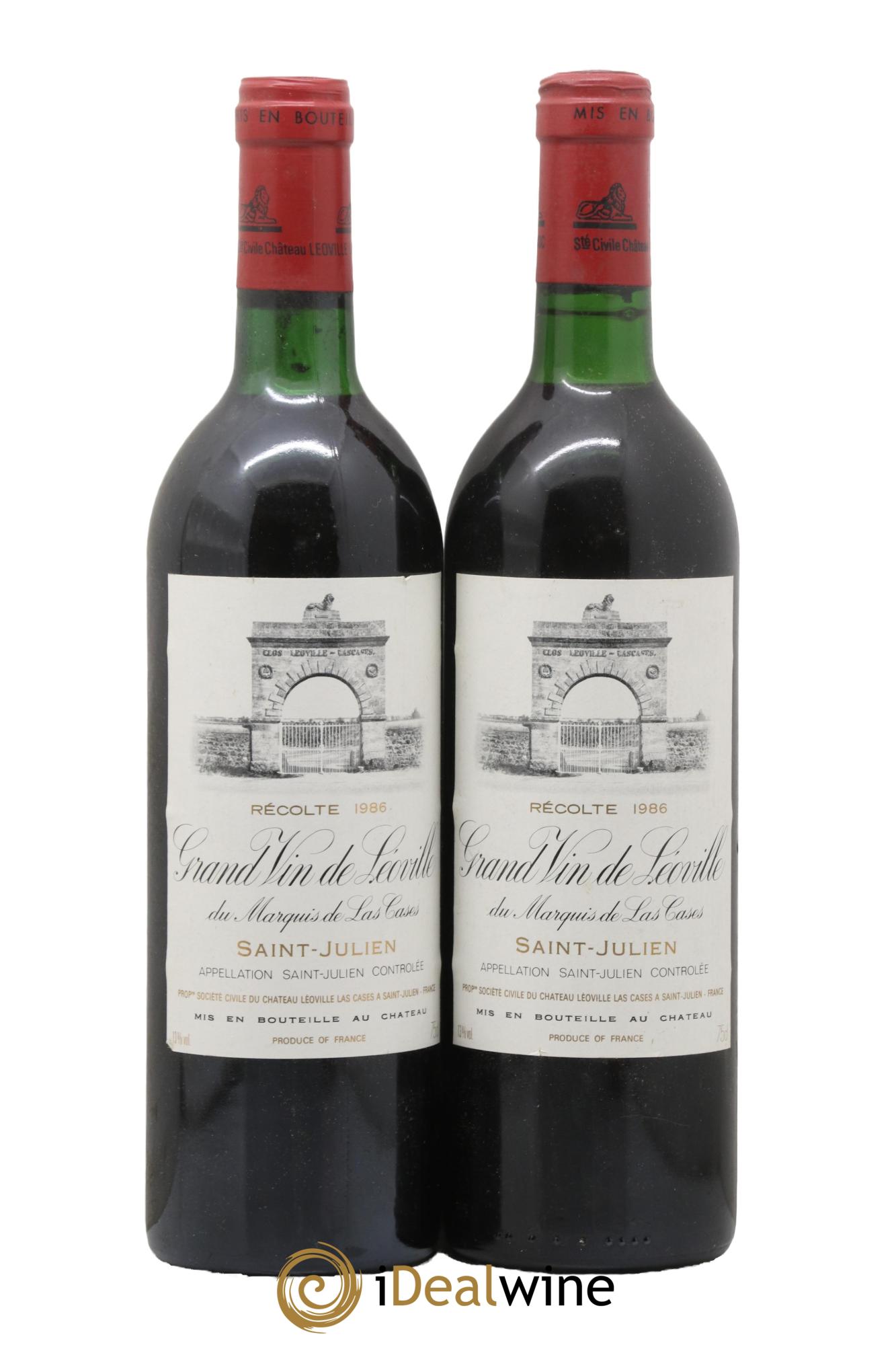 Château Léoville Las Cases 2ème Grand Cru Classé 1986 - Lot of 2 bottles - 0
