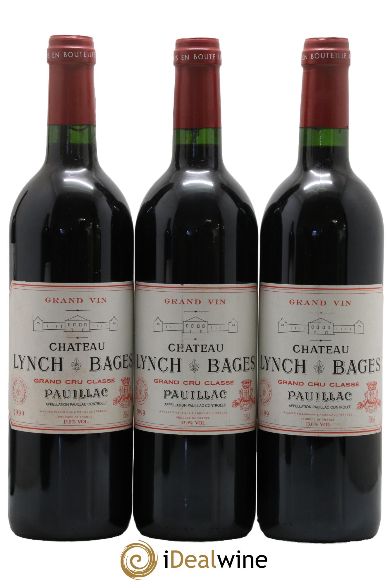 Château Lynch Bages 5ème Grand Cru Classé 1999 - Lot de 3 bouteilles - 0