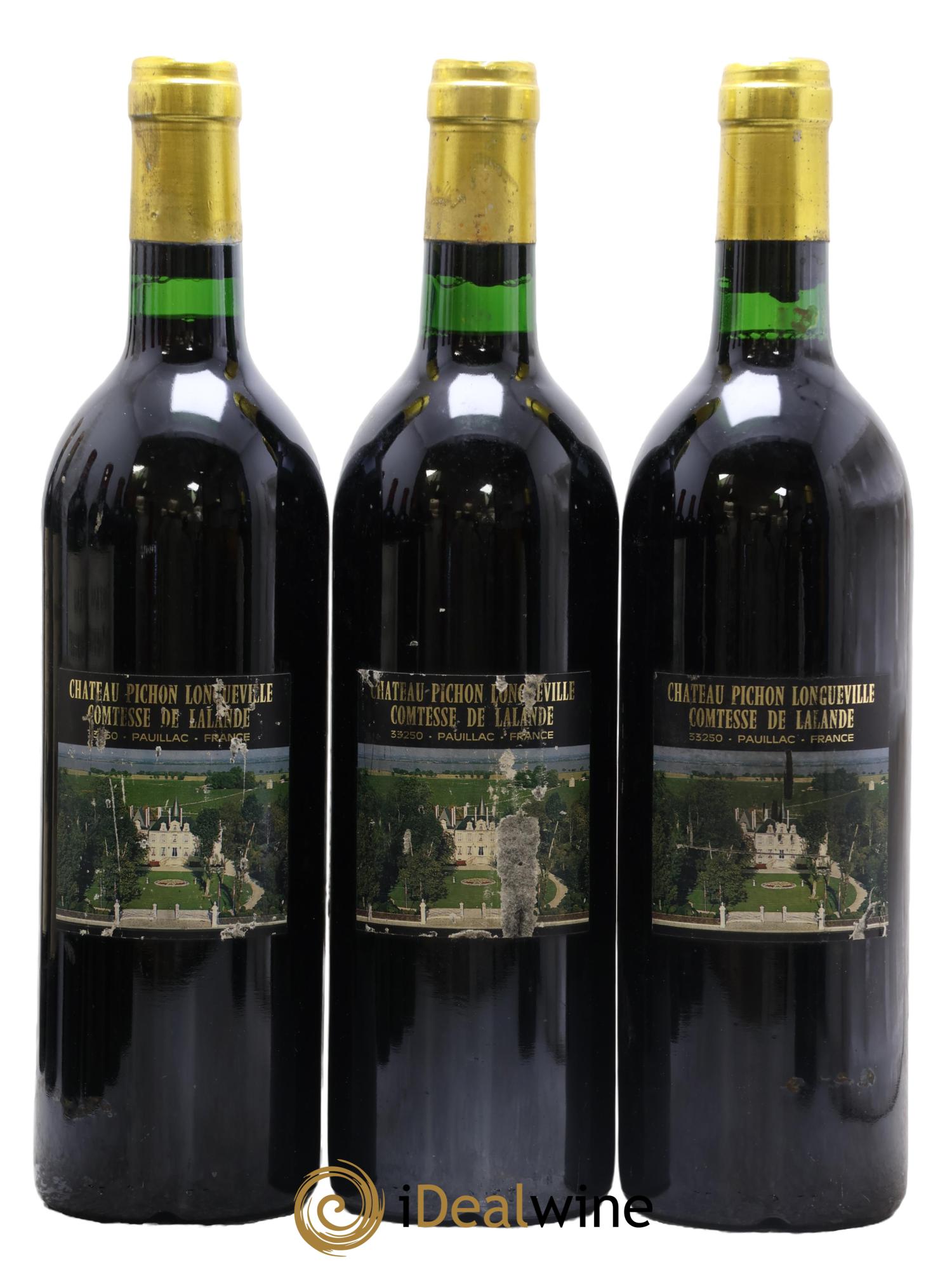 Château Pichon Longueville Comtesse de Lalande 2ème Grand Cru Classé 1990 - Lot de 3 bouteilles - 1