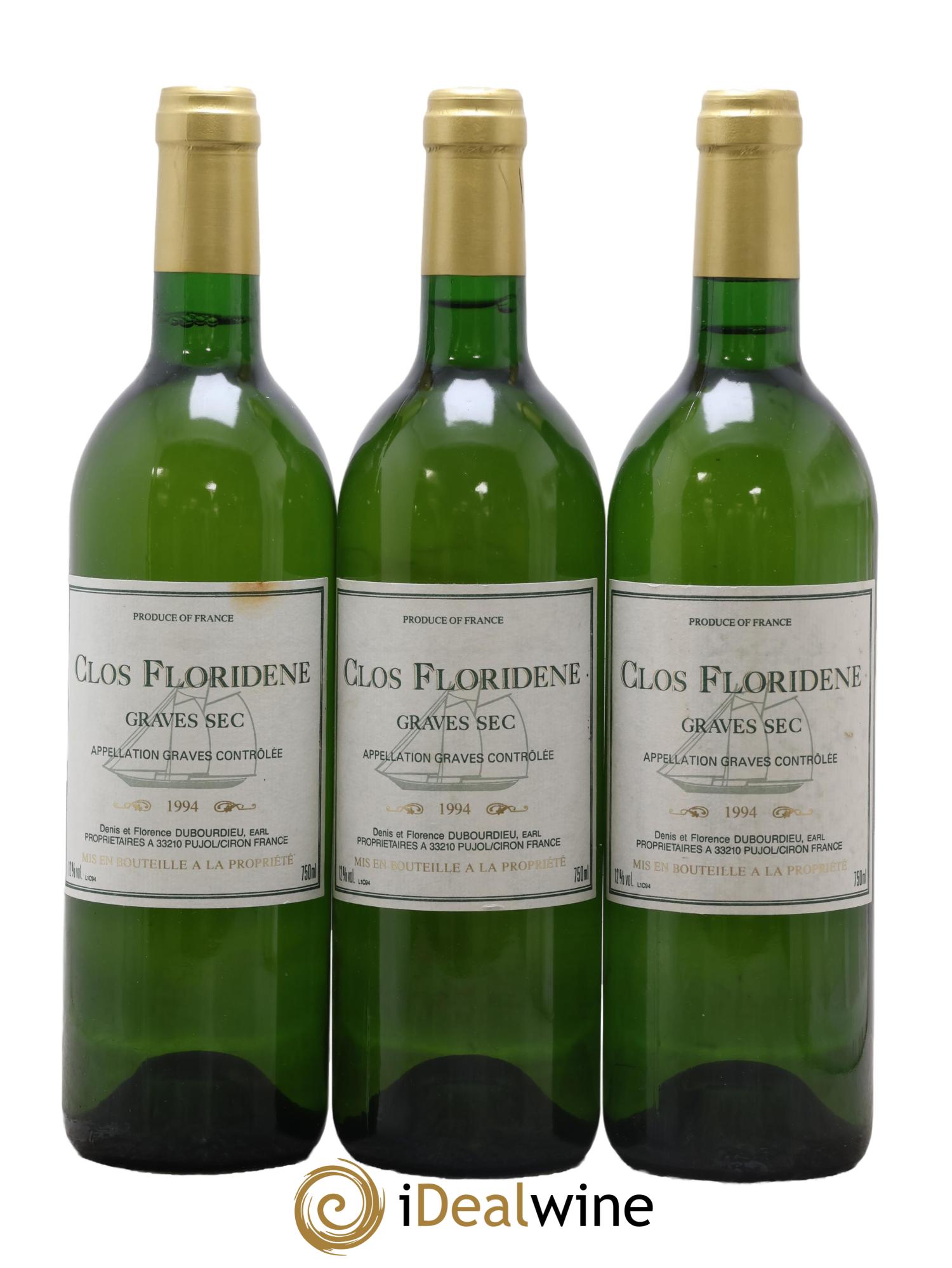 Clos Floridène 1994 - Posten von 3 Flaschen - 0