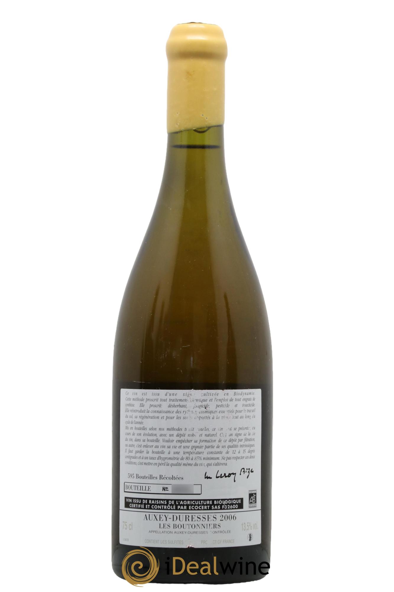 Auxey-Duresses Les Boutonniers d'Auvenay (Domaine) 2006 - Lot de 1 bouteille - 1