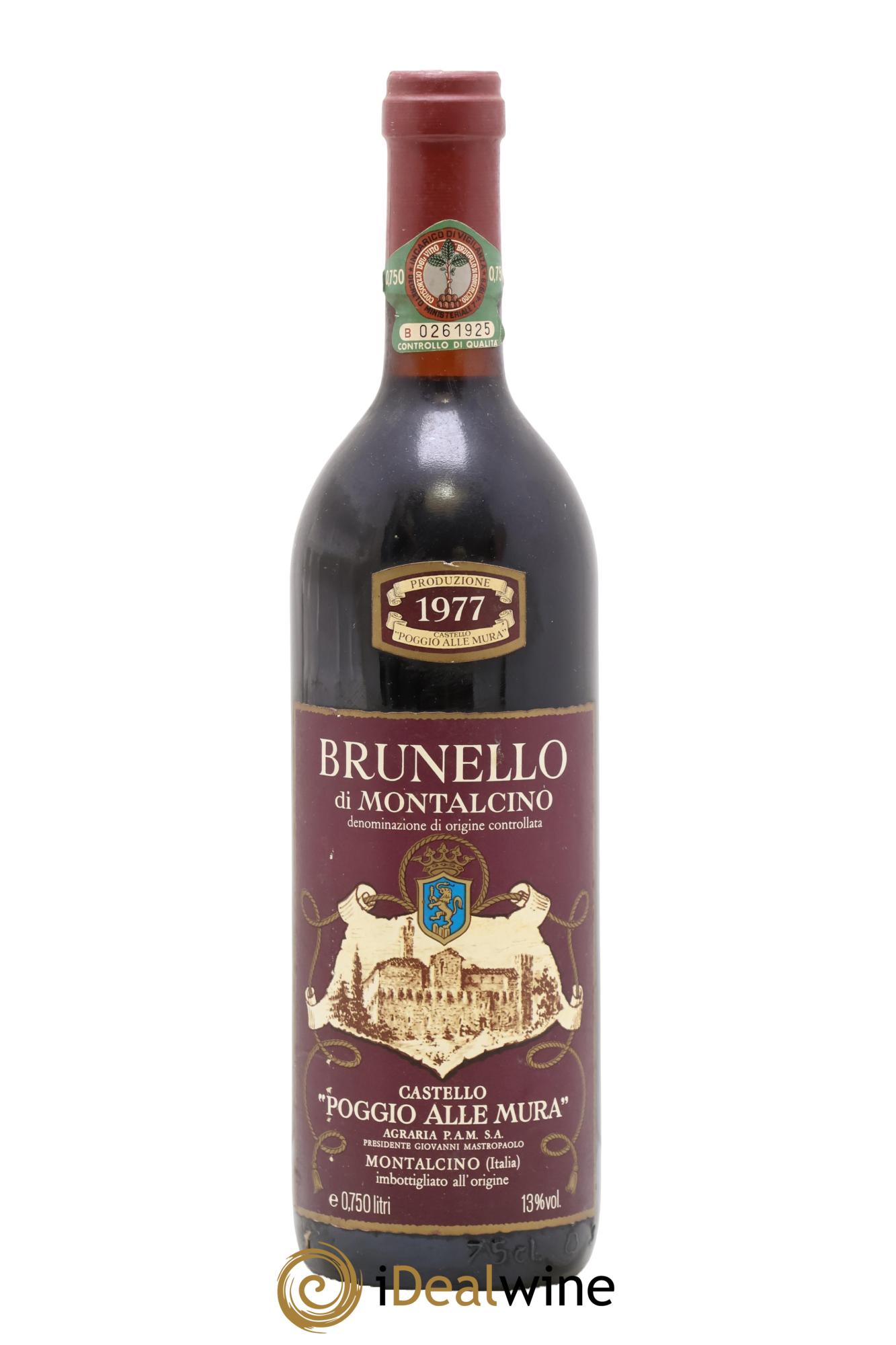 Brunello di Montalcino Poggio Alle Mura 1977 - Lotto di 1 bottiglia - 0