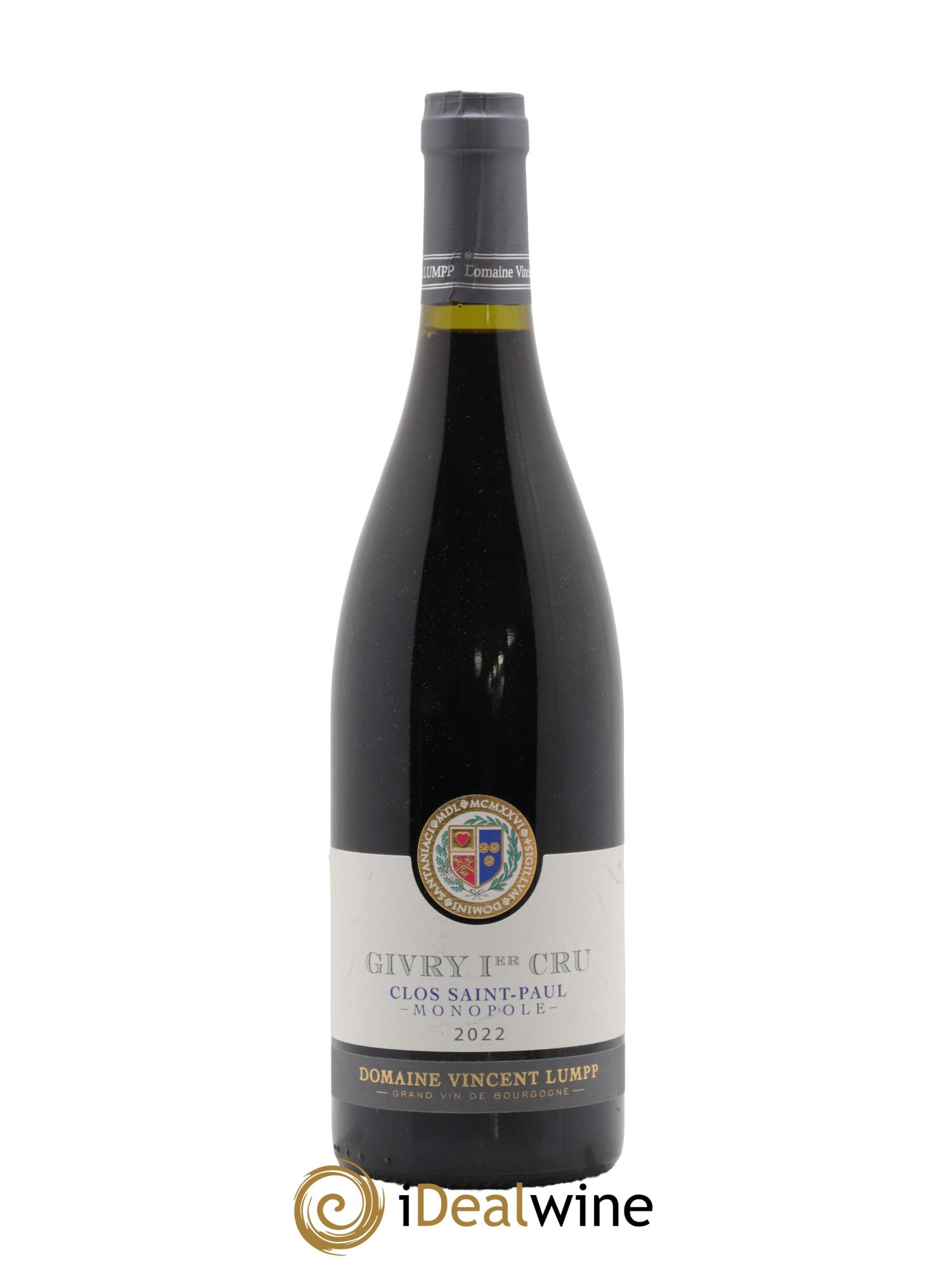 Givry 1er Cru Clos Saint-Paul Vincent Lumpp 2022 - Lot de 1 bouteille - 0