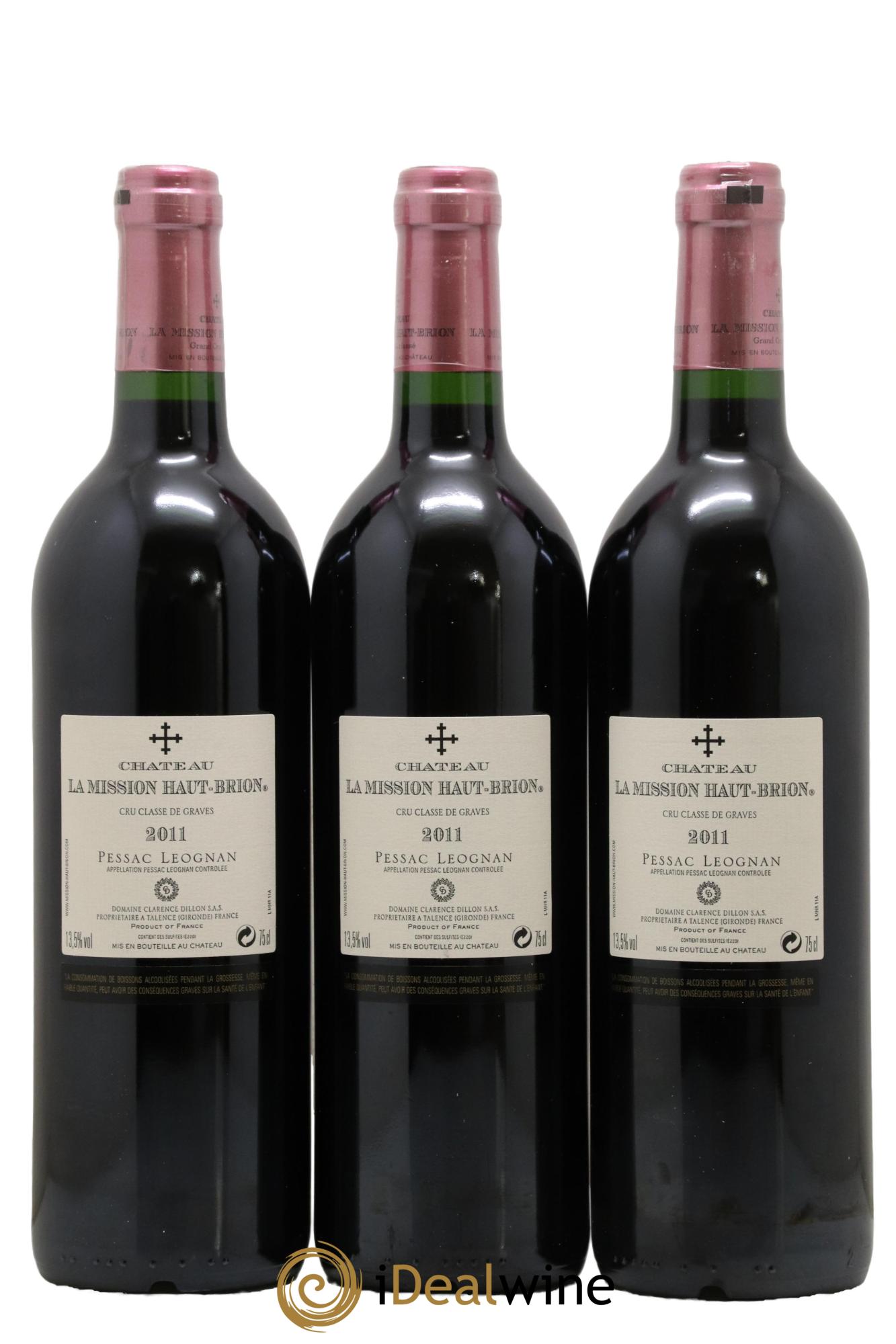 Château la Mission Haut-Brion Cru Classé de Graves 2011 - Lot de 3 bouteilles - 1