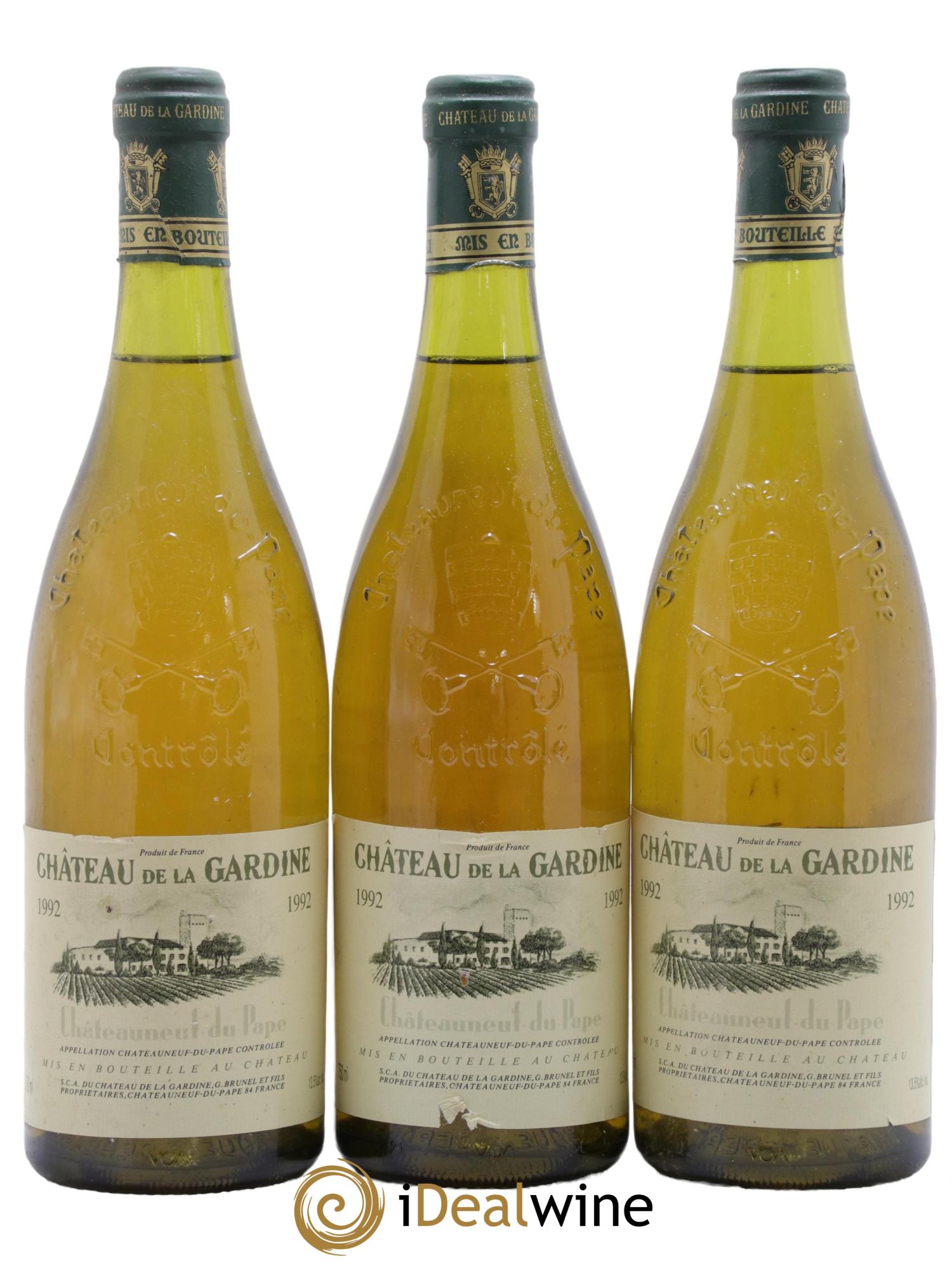 Châteauneuf-du-Pape La Gardine Famille Brunel 1992 - Posten von 3 Flaschen - 0
