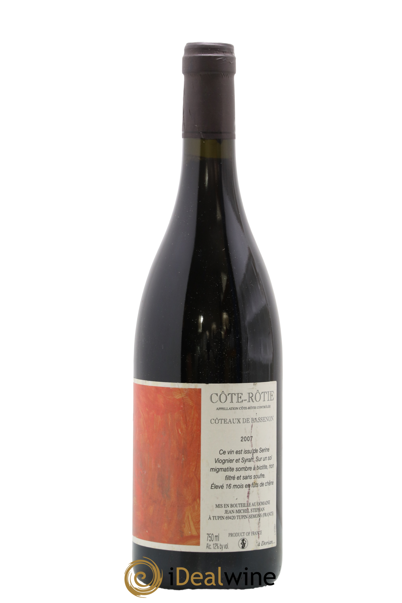 Côte-Rôtie Coteaux de Bassenon Jean-Michel Stephan 2007 - Lot de 1 bouteille - 0