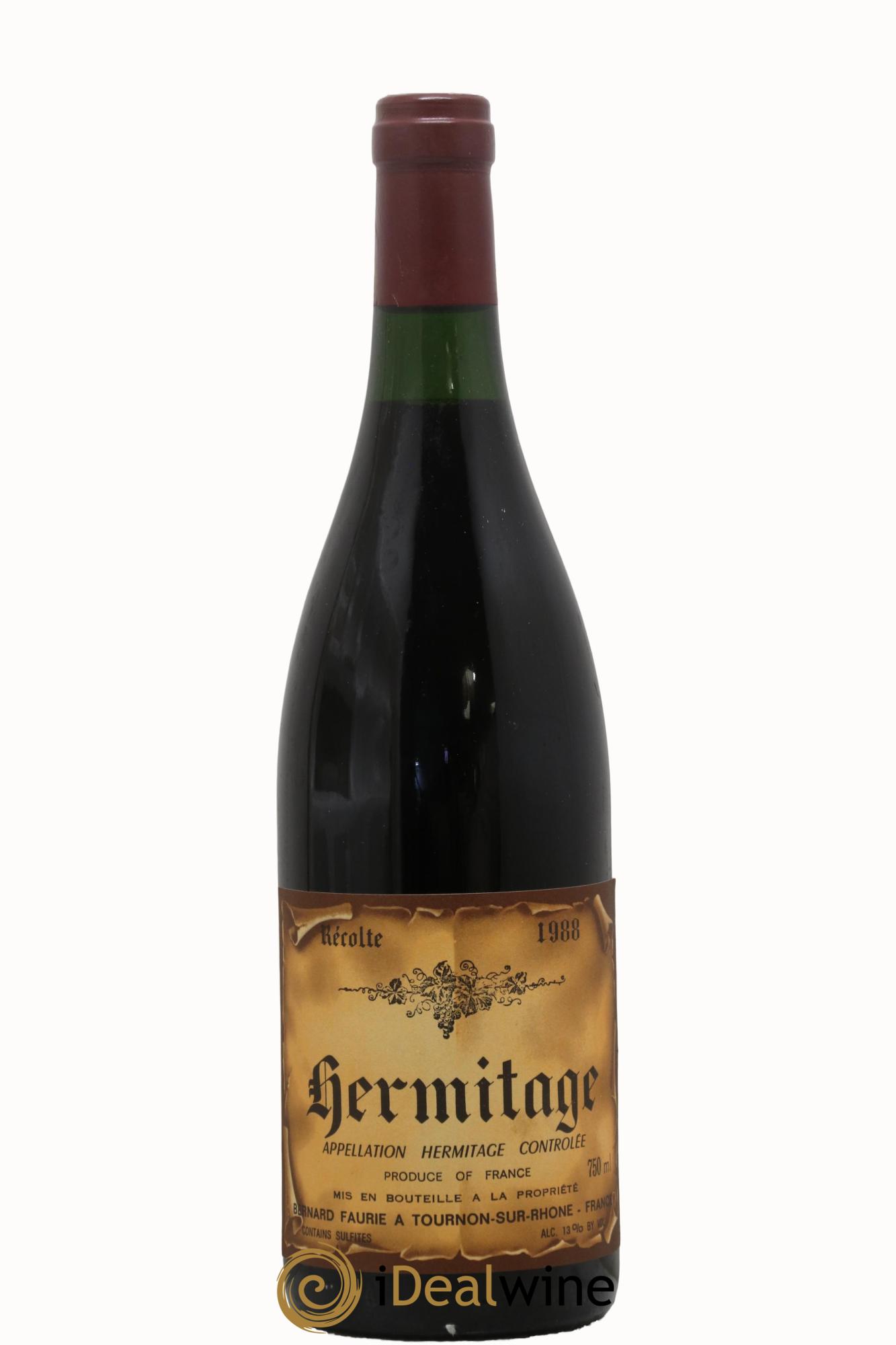Hermitage Bernard Faurie 1988 - Lot de 1 bouteille - 0