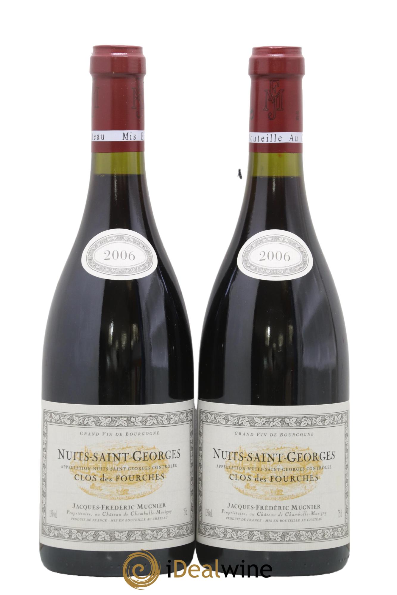 Nuits-Saint-Georges Clos des Fourches Jacques-Frédéric Mugnier 2006 - Lot de 2 bouteilles - 0