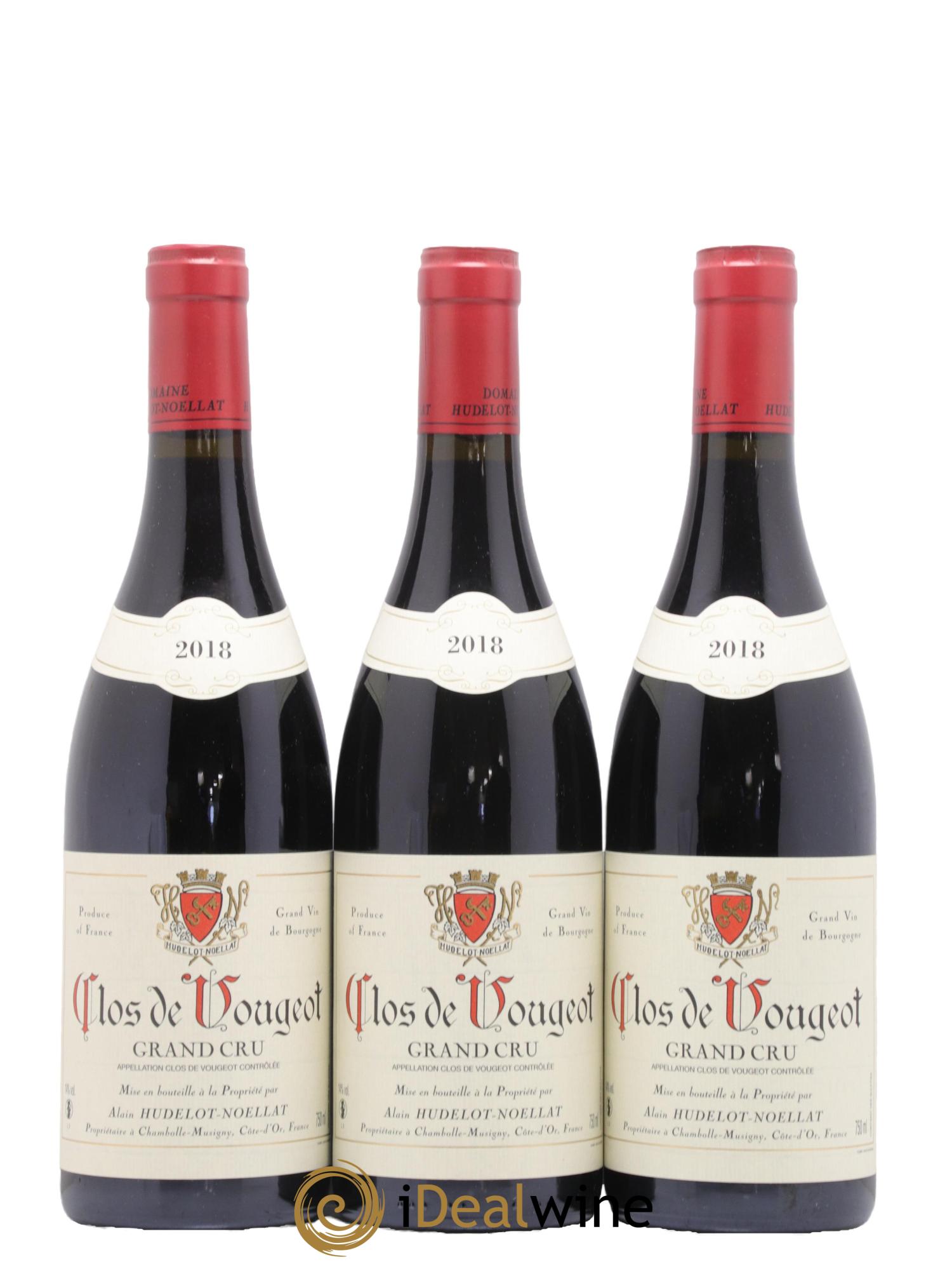Clos de Vougeot Grand Cru Hudelot-Noëllat 2018 - Lot de 3 bouteilles - 0