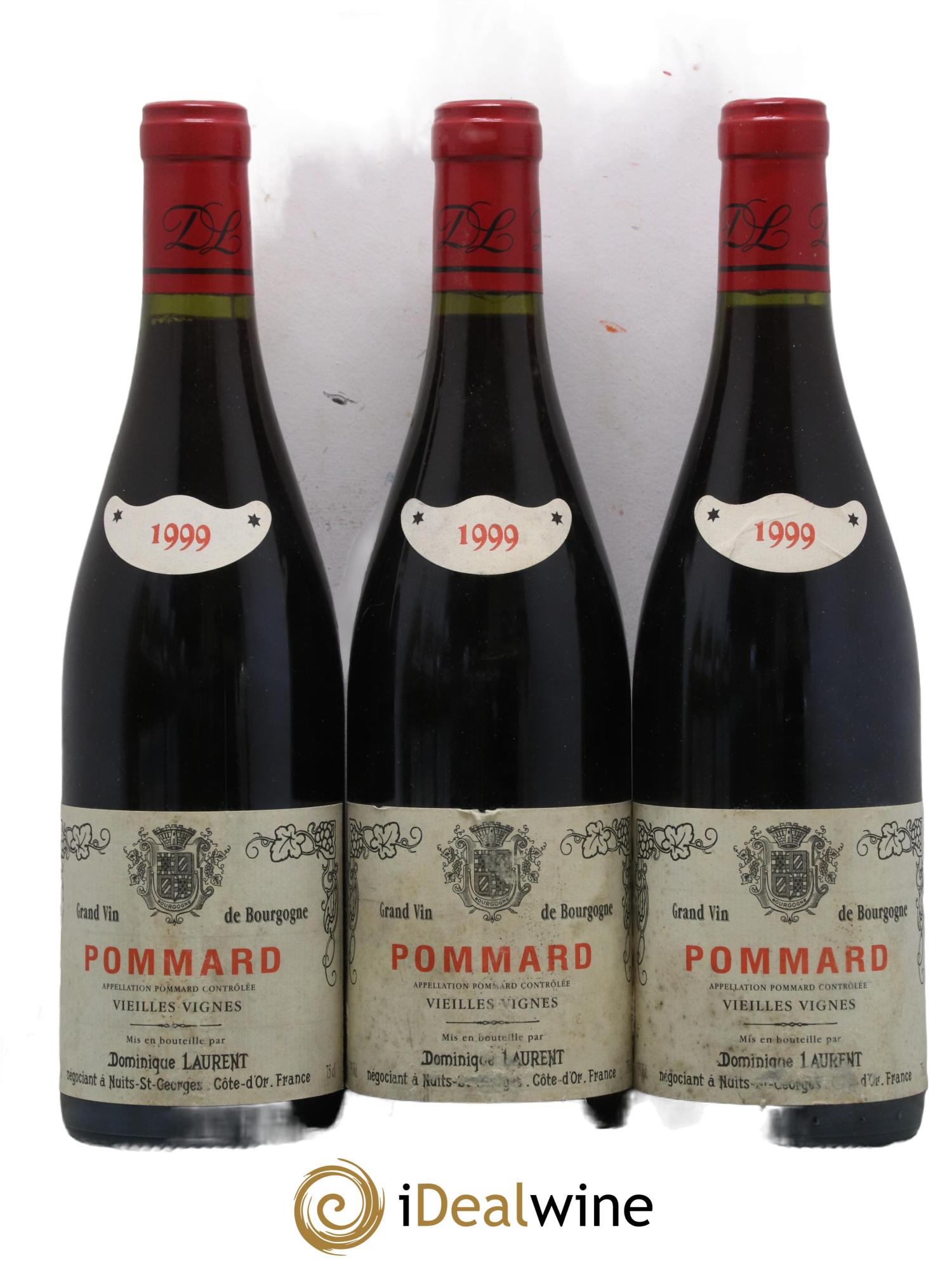 Pommard 1er Cru Vieilles vignes Dominique Laurent 1999 - Lot de 3 bouteilles - 0