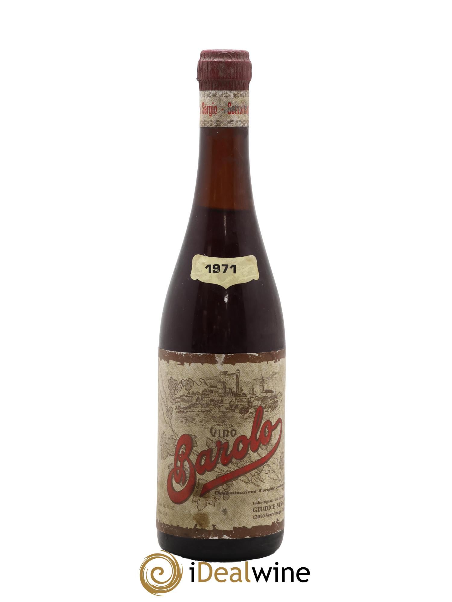 Barolo DOCG Giudice Sergio 1971 - Lot de 1 bouteille - 0
