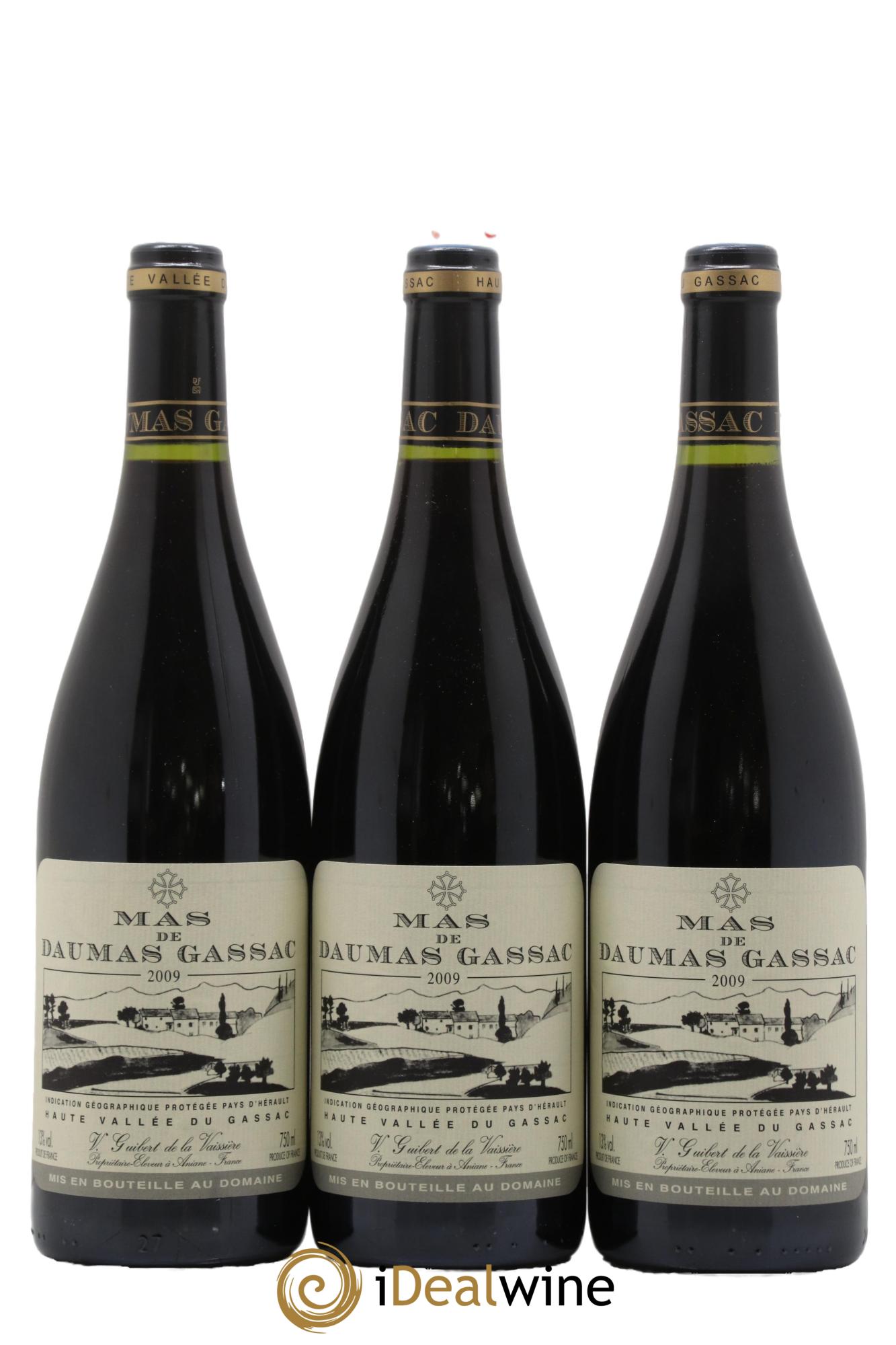 Saint-Guilhem-le-Désert - Cité d'Aniane Mas Daumas Gassac Famille Guibert de La Vaissière Mas de Daumas Gassac 2009 - Lot de 3 bouteilles - 0