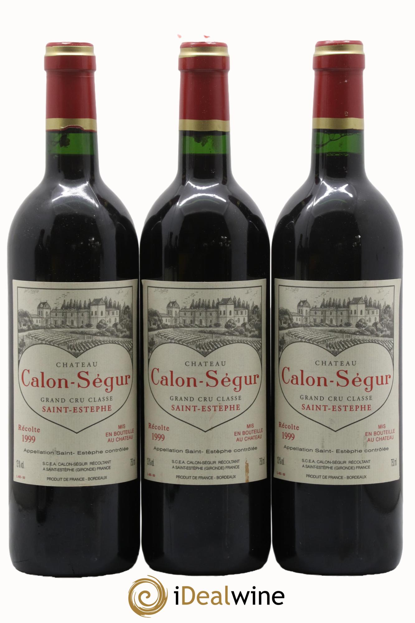 Château Calon Ségur 3ème Grand Cru Classé 1999 - Lot de 3 bouteilles - 0