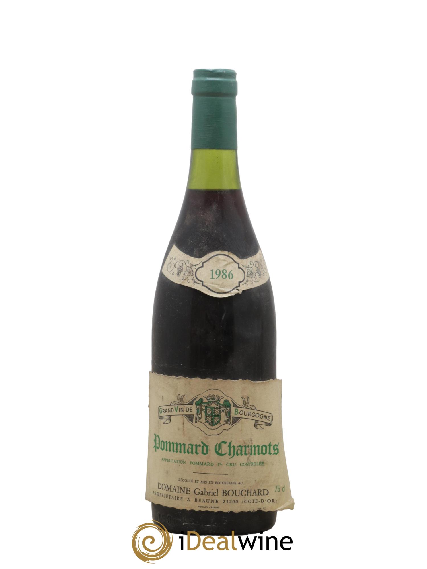 Pommard 1er Cru Charmots Domaine Gabriel Bouchard 1986 - Lot de 1 bouteille - 0