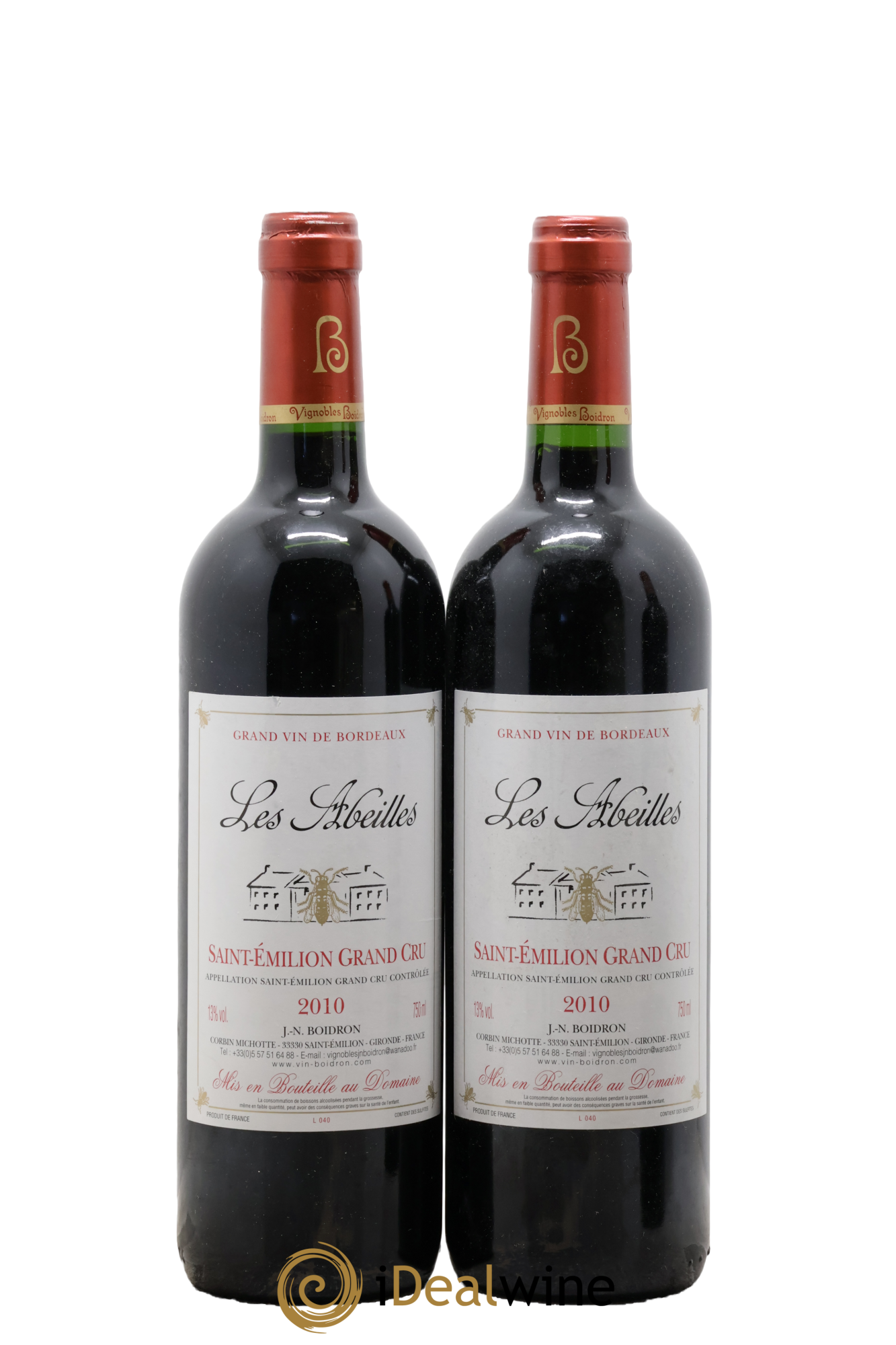Saint-Émilion Grand Cru Les Abeilles de Corbin Michotte 2010 - Lot of 2 bottles - 0
