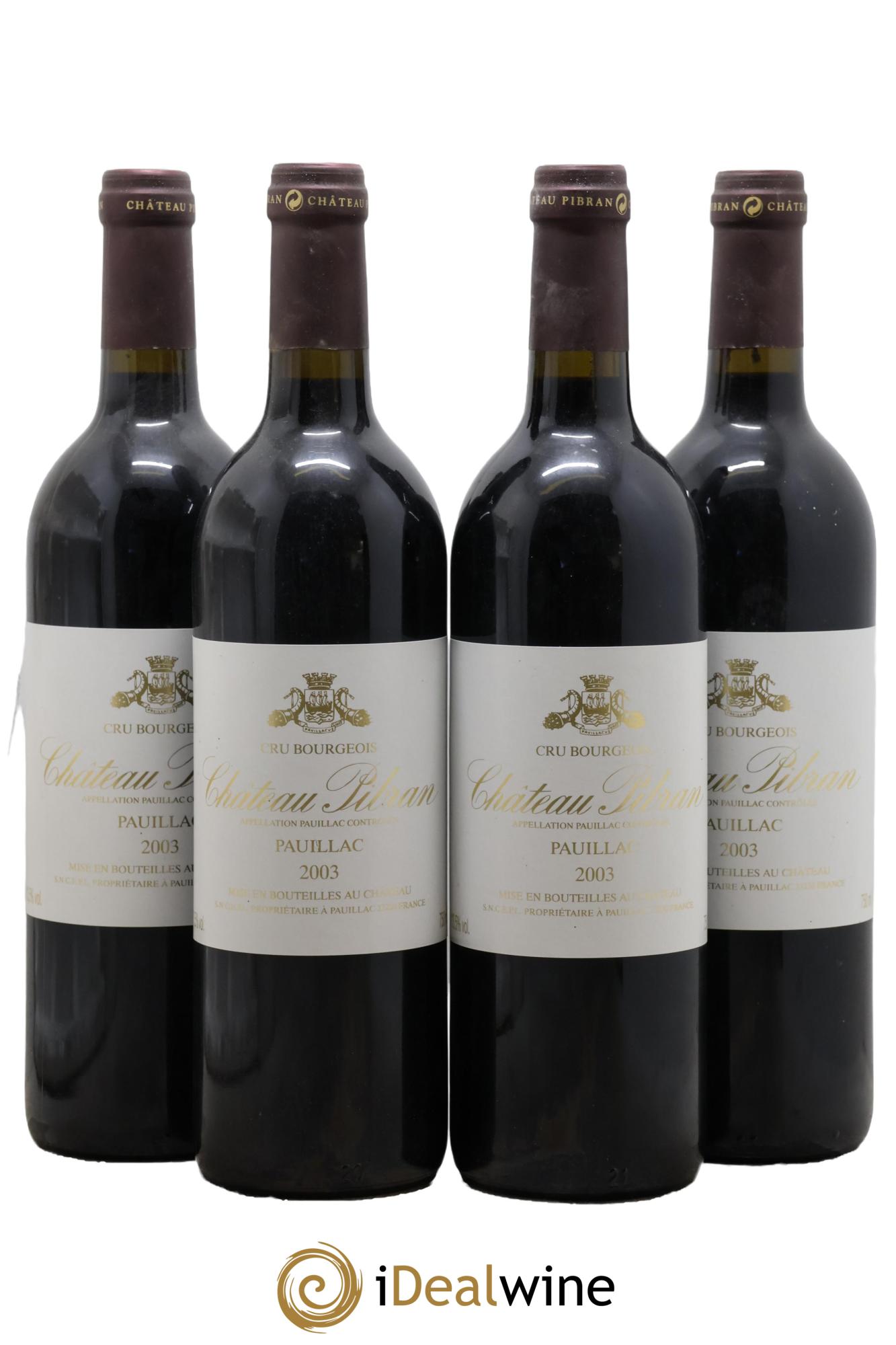 Château Pibran 2003 - Lot de 4 bouteilles - 0