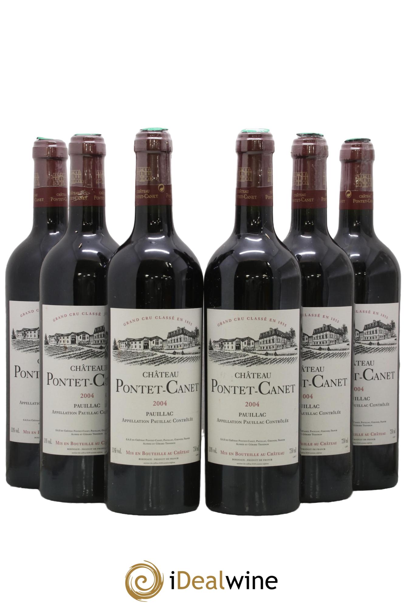 Château Pontet Canet 5ème Grand Cru Classé  2004 - Lot de 6 bouteilles - 0