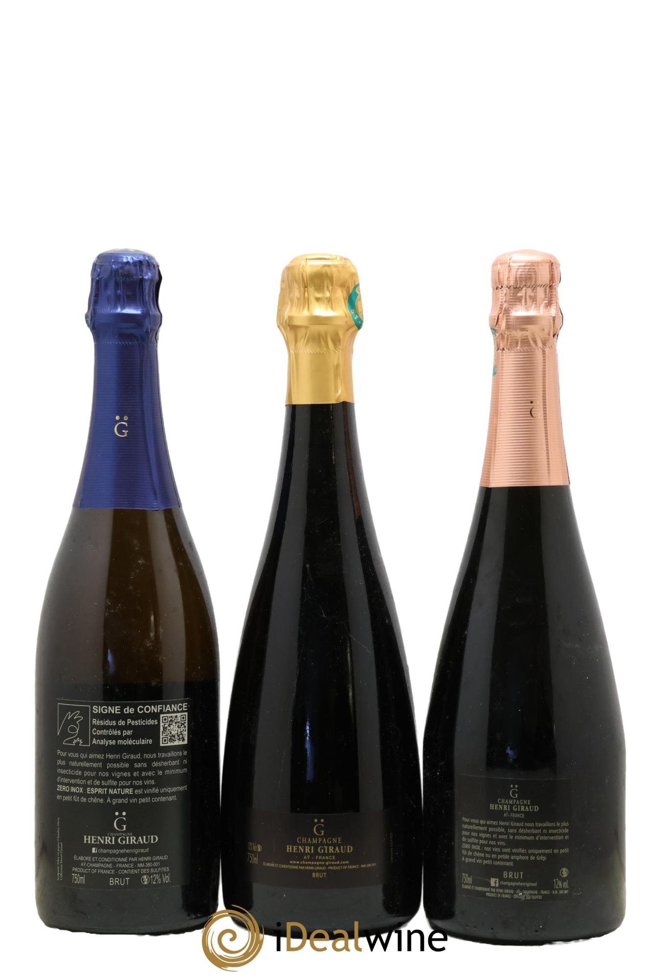 Champagne Coffret Collection Henri Giraud Expérience (MV 16, MV Rosé, Esprit Nature, Dame Jane Rosé, Hommage au Pinot Noir, Blanc de Craie) - Lot of 6 bottles - 4