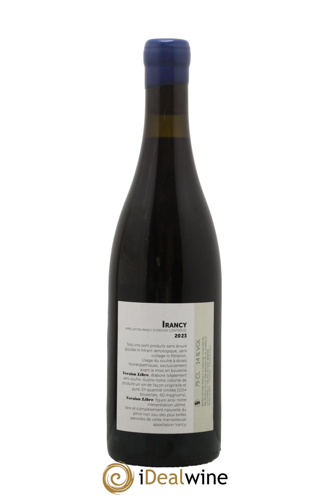 Irancy Version Libre sans soufre ajouté Maison de la Chapelle 2023 - Lot of 1 bottle - 1