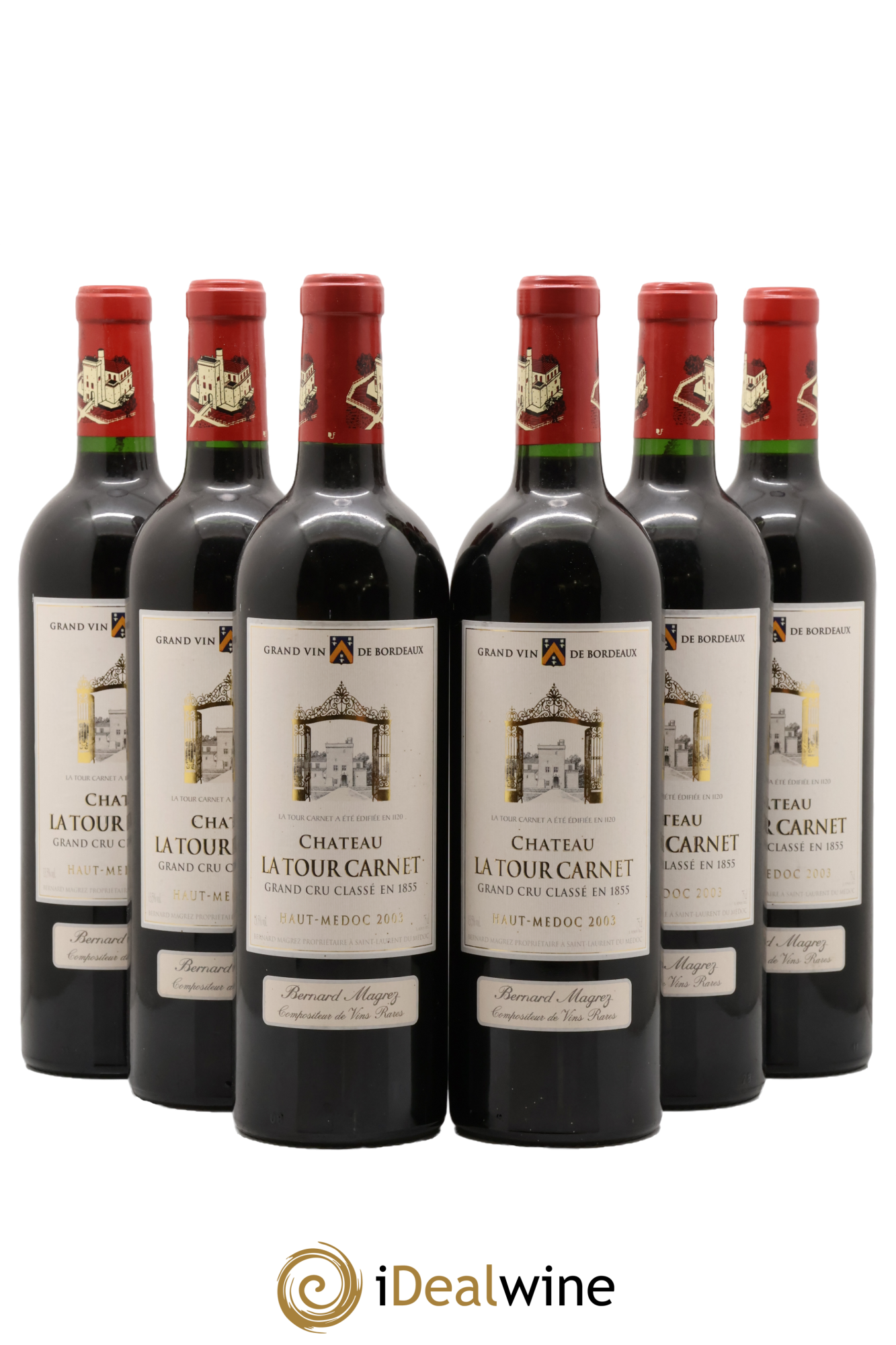 Château la Tour Carnet 4ème Grand Cru Classé 2003 - Lot of 6 bottles - 0