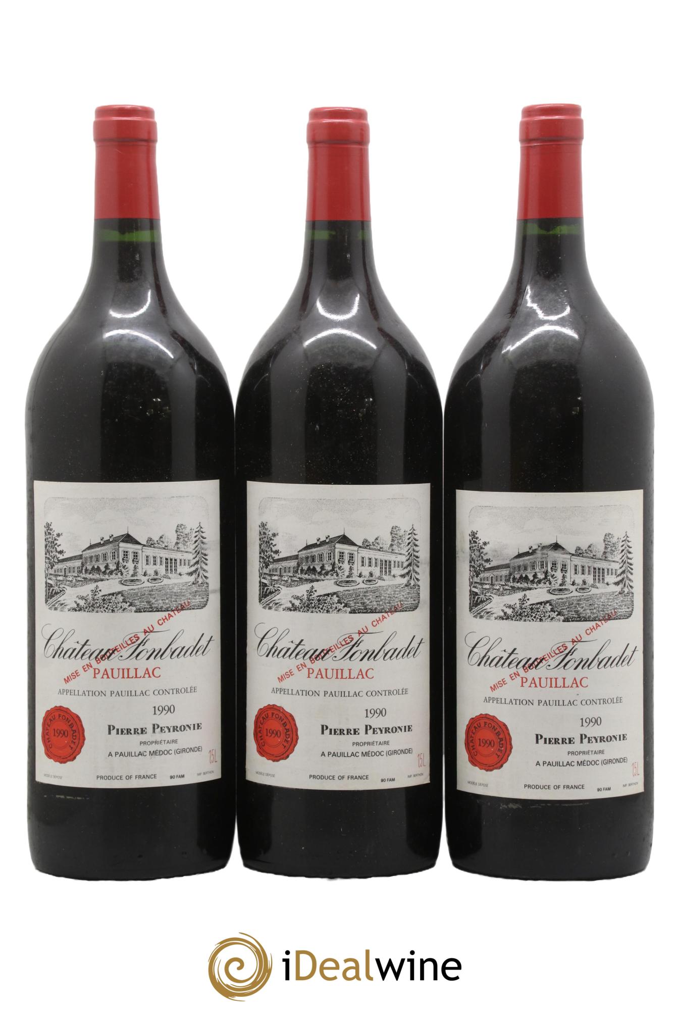 Château Fonbadet 1990 - Posten von 3 Magnum - 0