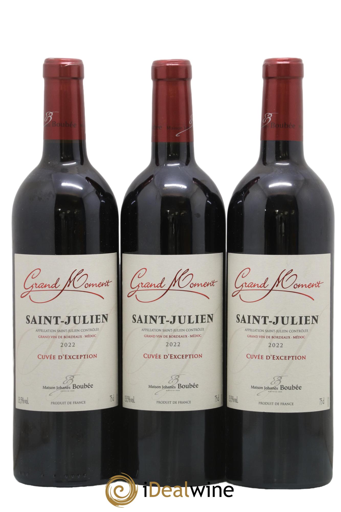 Saint-Julien Cuvée D’Exception Grand Moment Maison Johanes Boubee 2022 - Lot de 3 bouteilles - 0