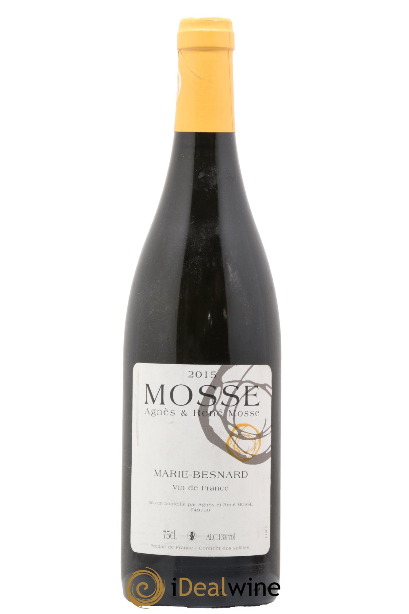 Vin de France Marie Besnard Mosse 2015 - Lot de 1 bouteille - 0