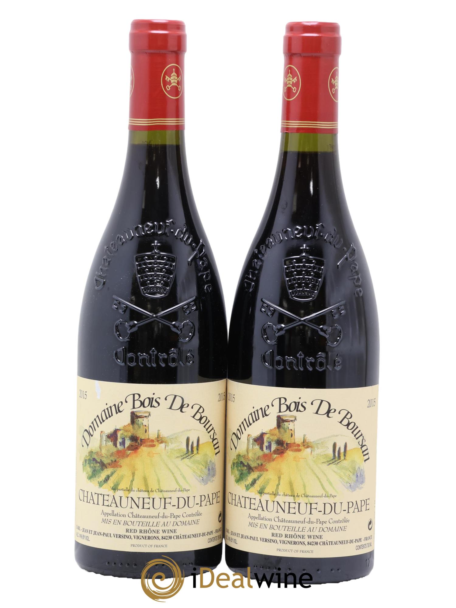 Châteauneuf-du-Pape Domaine Bois de Boursan (Domaine) Jean et Jean-Paul Versino 2015 - Lot of 2 bottles - 0