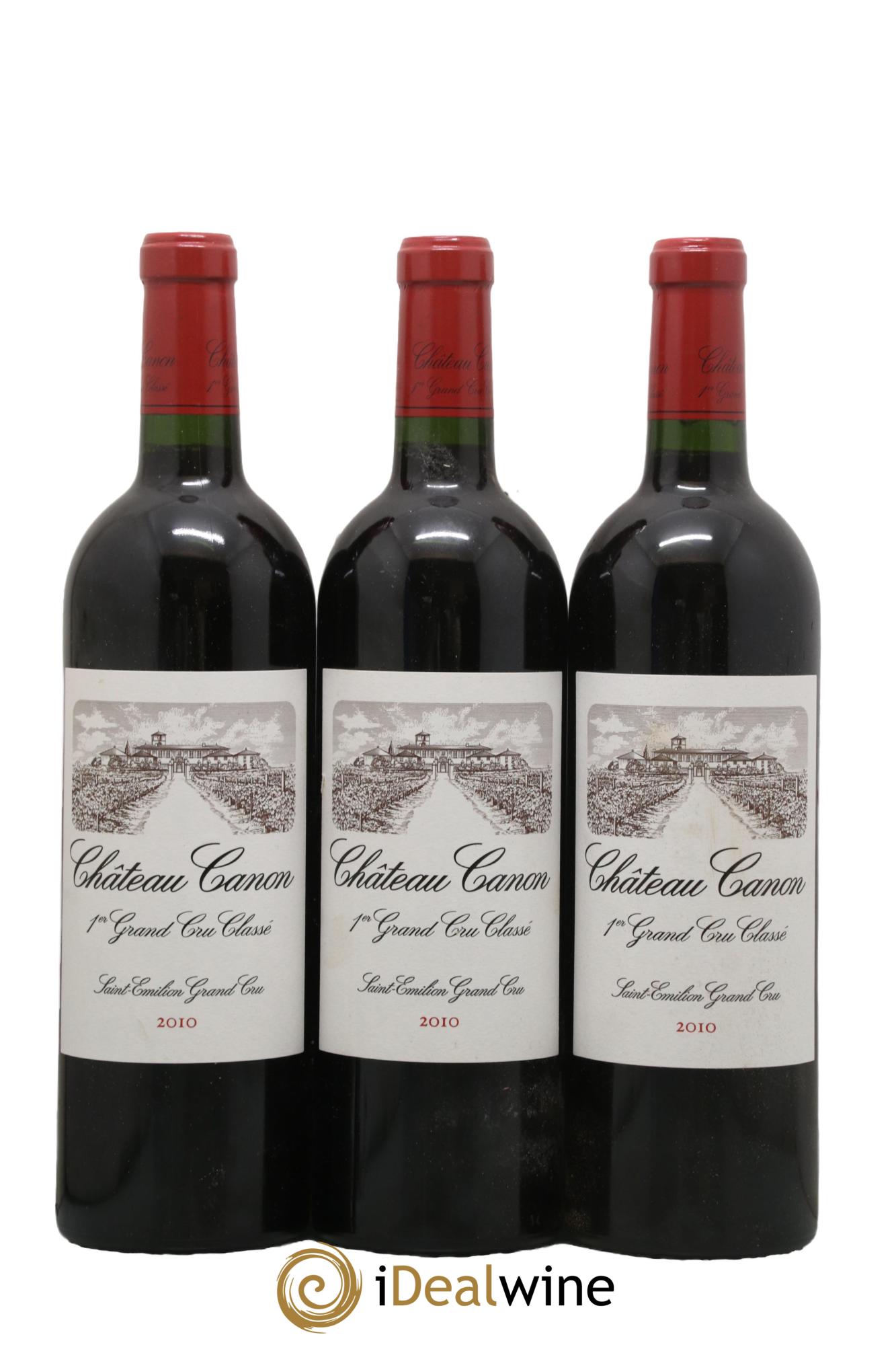 Château Canon 1er Grand Cru Classé B 2010 - Lotto di 3 bottiglie - 0